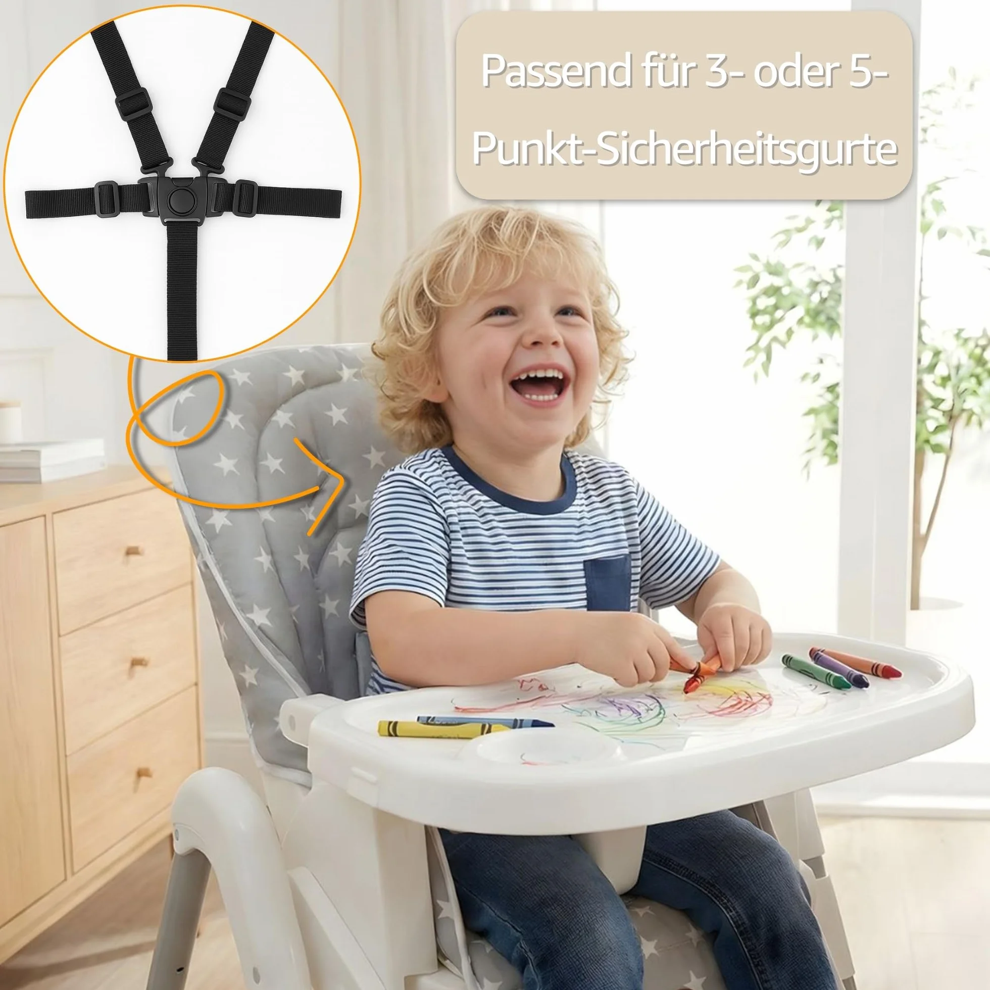 Copri seggiolone pappa universale Oeko-Tex Safari impermeabile cuscino imbottitura riduttore per sedia