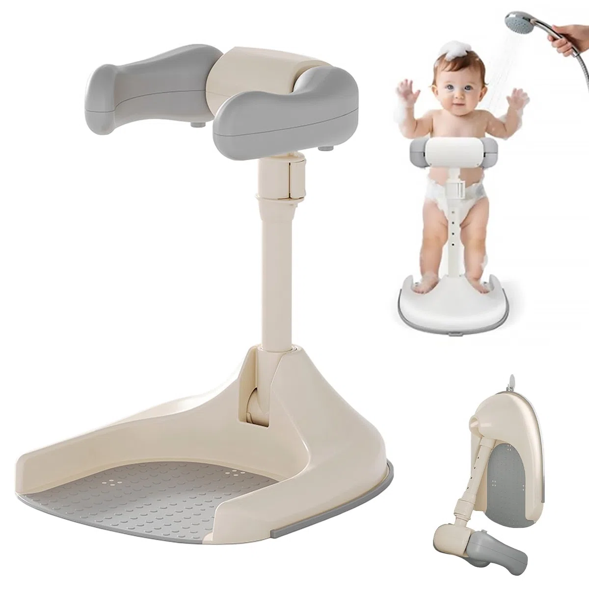Supporto per doccia per bambini, regolabile, con base antiscivolo, per l'allenamento della corsa, ideale per bambini da 12 a 36 mesi