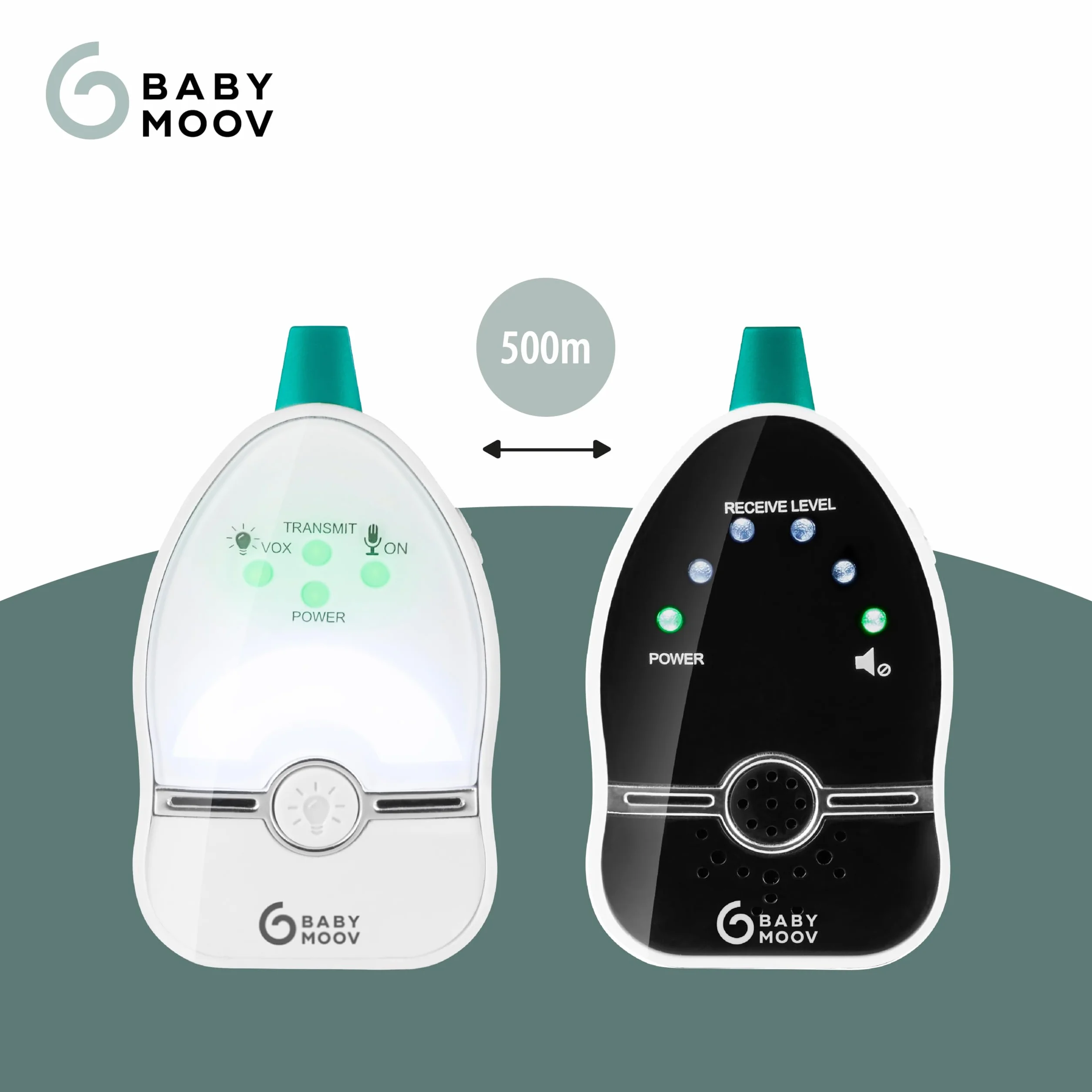 Babymoov Easy Care Babyphone Audio z Luce Notturna, 500 m