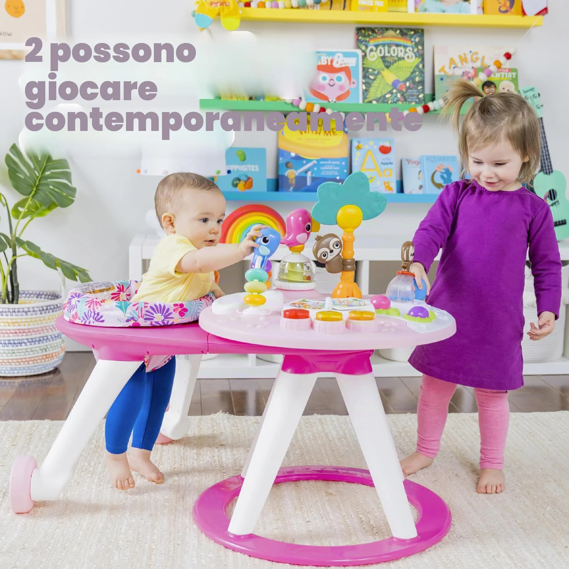 Bright Starts Centro Attività Around We Go Tropic Coral Luci e Suoni Girello Musicale Rosa 6 Mesi+