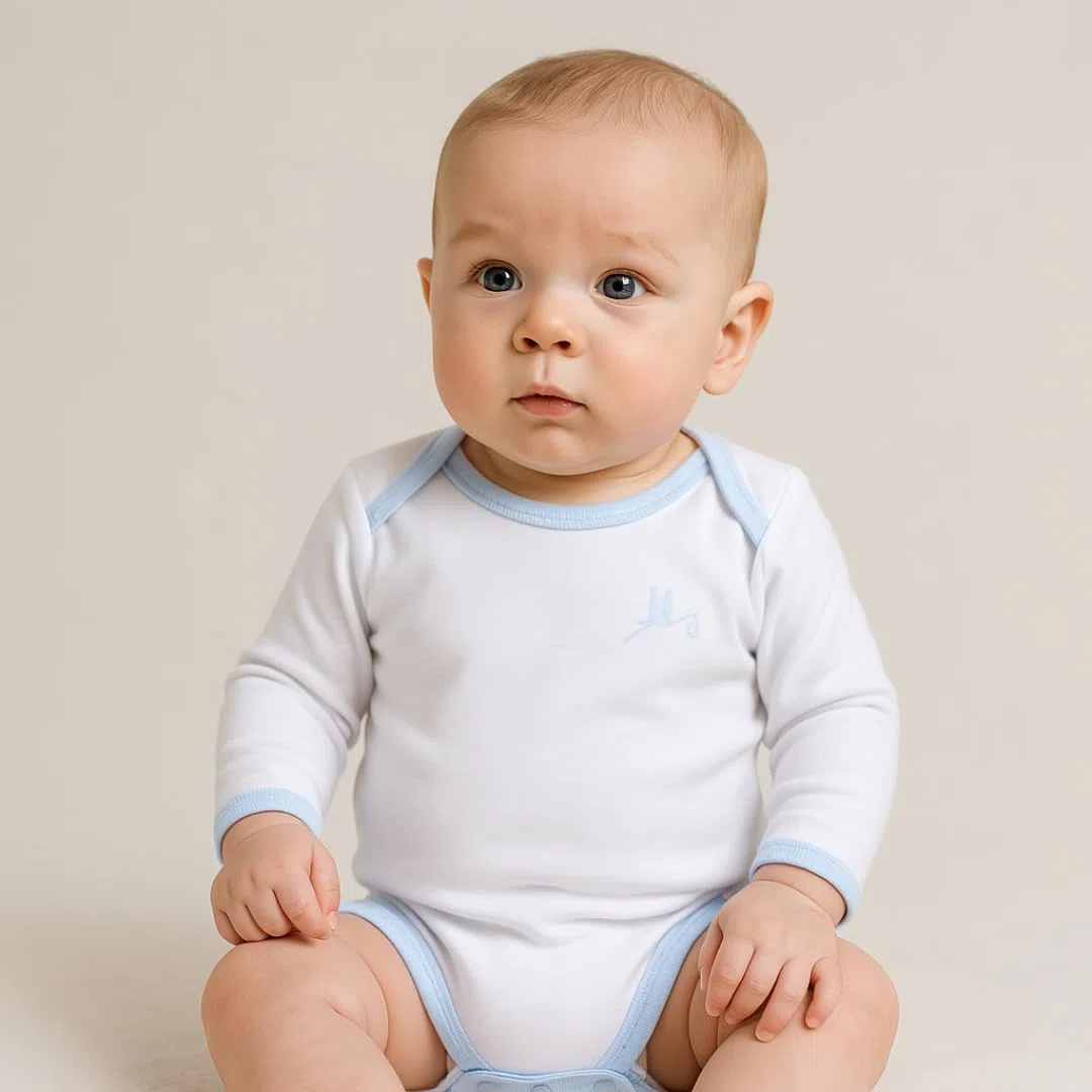 BebeDeParis Set Regalo Nascita personalizzato per neonato: Accappatoio, Body, Néceser, custodia Muselina e orso di peluche 6/12 mesi