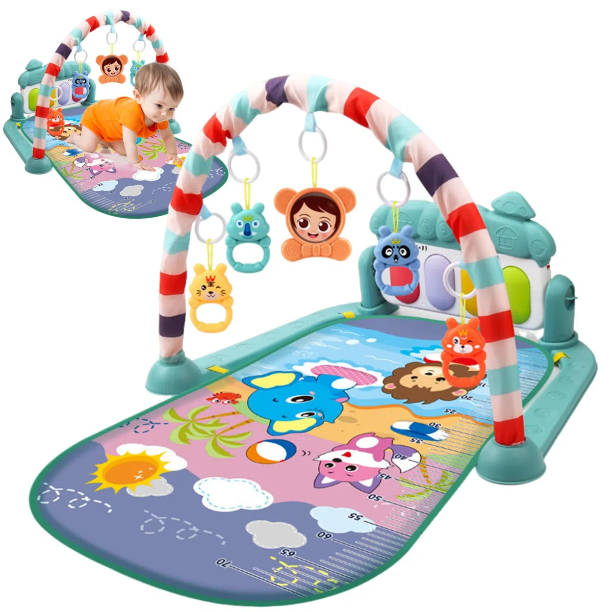 Centro attività per Bambini con Musica e Luce Tappetino da Gioco per palestrina Facile e Sicuro con Pendente a sonaglio