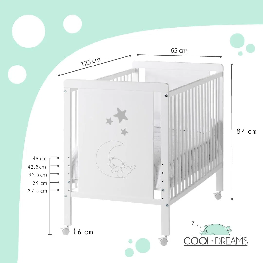 Culla gemellare + kit gemellare per dormire insieme. 240x120 bianco