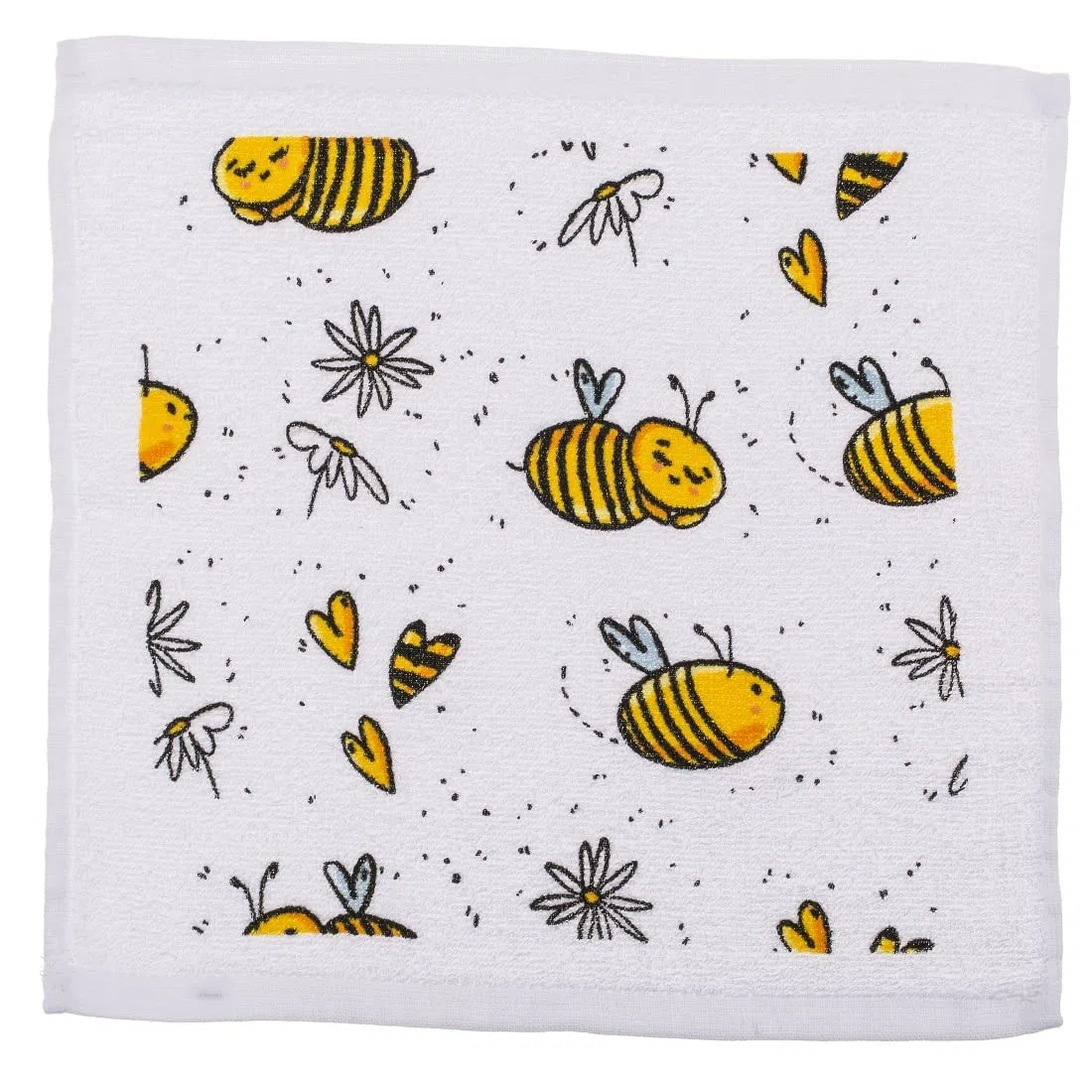Bada Bing Set di 12 asciugamani magici a tema ape – Guanti magici in cotone con gancio, asciugamano magico per bambini, circa 30 x 30 cm, 4 scomparti, regalo di compleanno