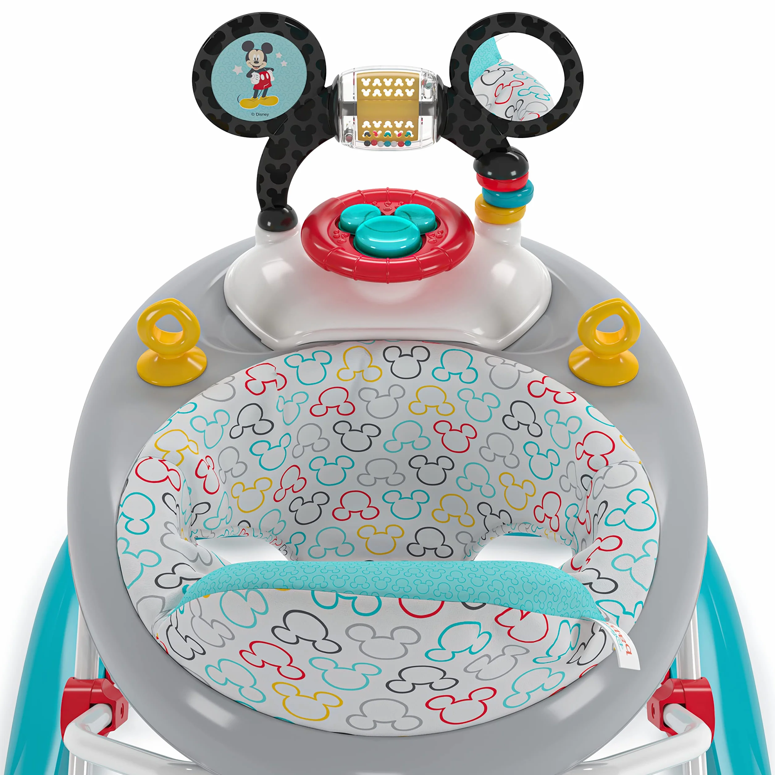 Bright Starts, Disney Baby, Girello multiattività 2 in 1 Topolino - Altezza regolabile e telaio facilmente ripiegabile, 6+ mesi