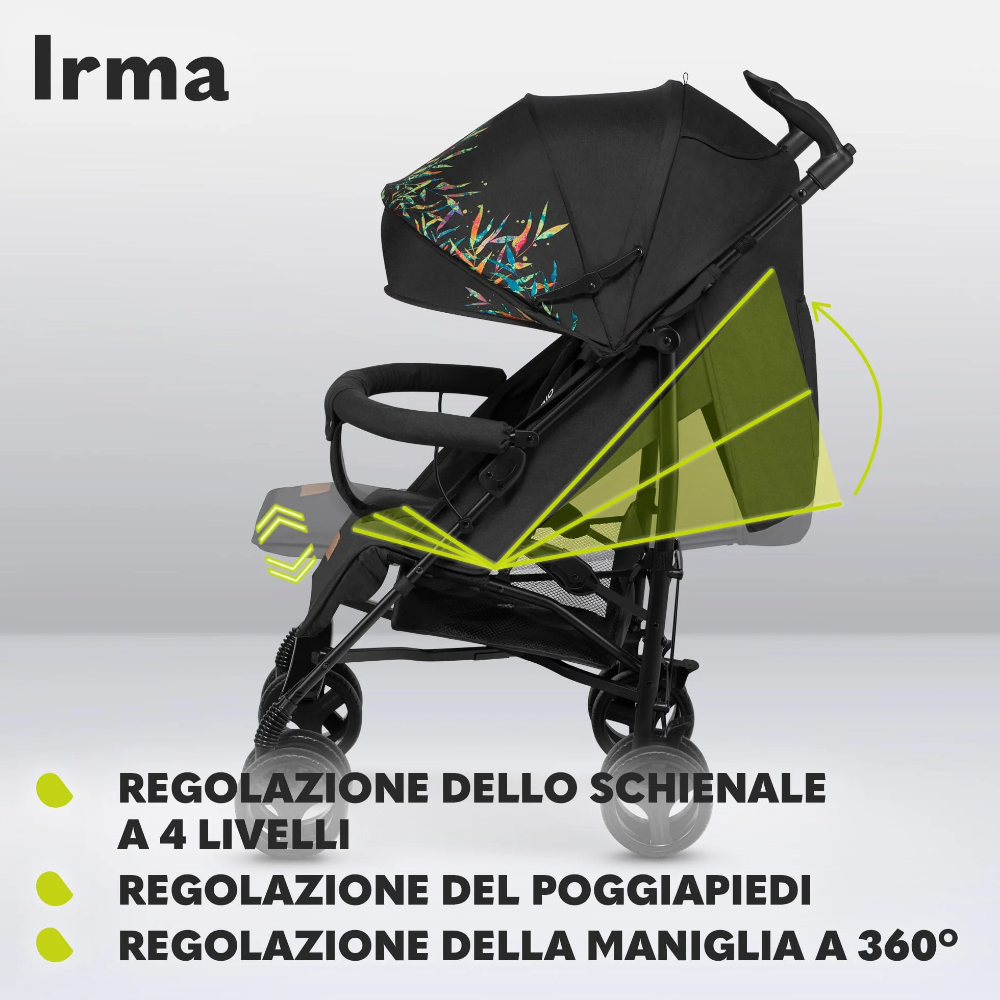 LIONELO Irma Passeggino Leggero Pieghevole Compatto per Bambini 6 Mesi 3 Anni