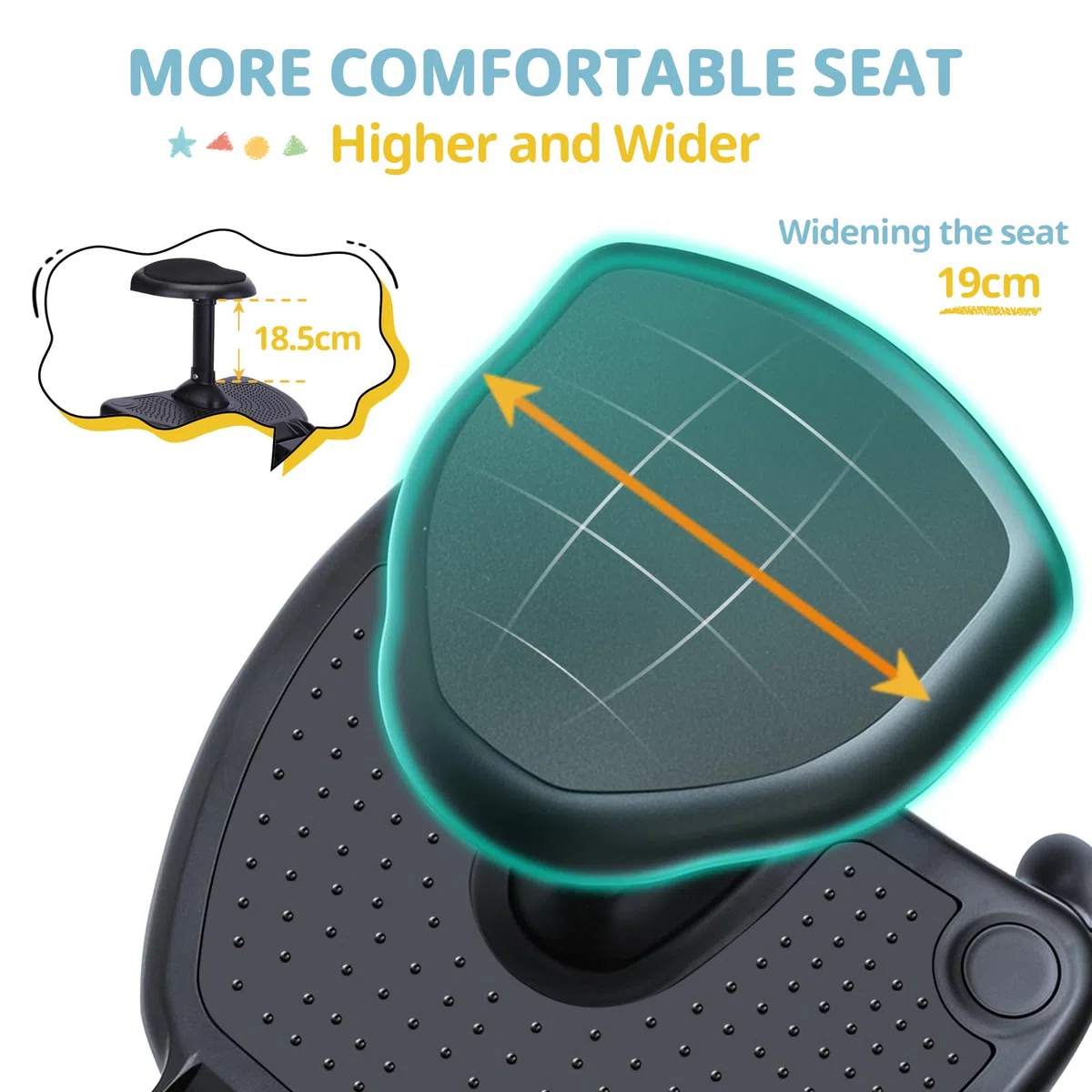 Vihir Pedana Passeggino Universale con Sellino, Tavolette Portatili per Passeggini con Sedile più Ampio e Alto, Buggy Board per bambini di 2-6 anni (25 kg), con Due Cuscinetti Antiscivolo