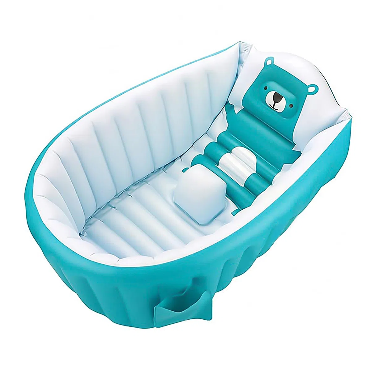 SANOTO Vasca da bagno per bambini 0-36 mesi, Gonfiabile Pieghevole Antiscivolo Morbido Vasca Da Bagno per Bambini Neonati, Navicella Portatile Bagnetto Pieghevole Bambino - Blu
