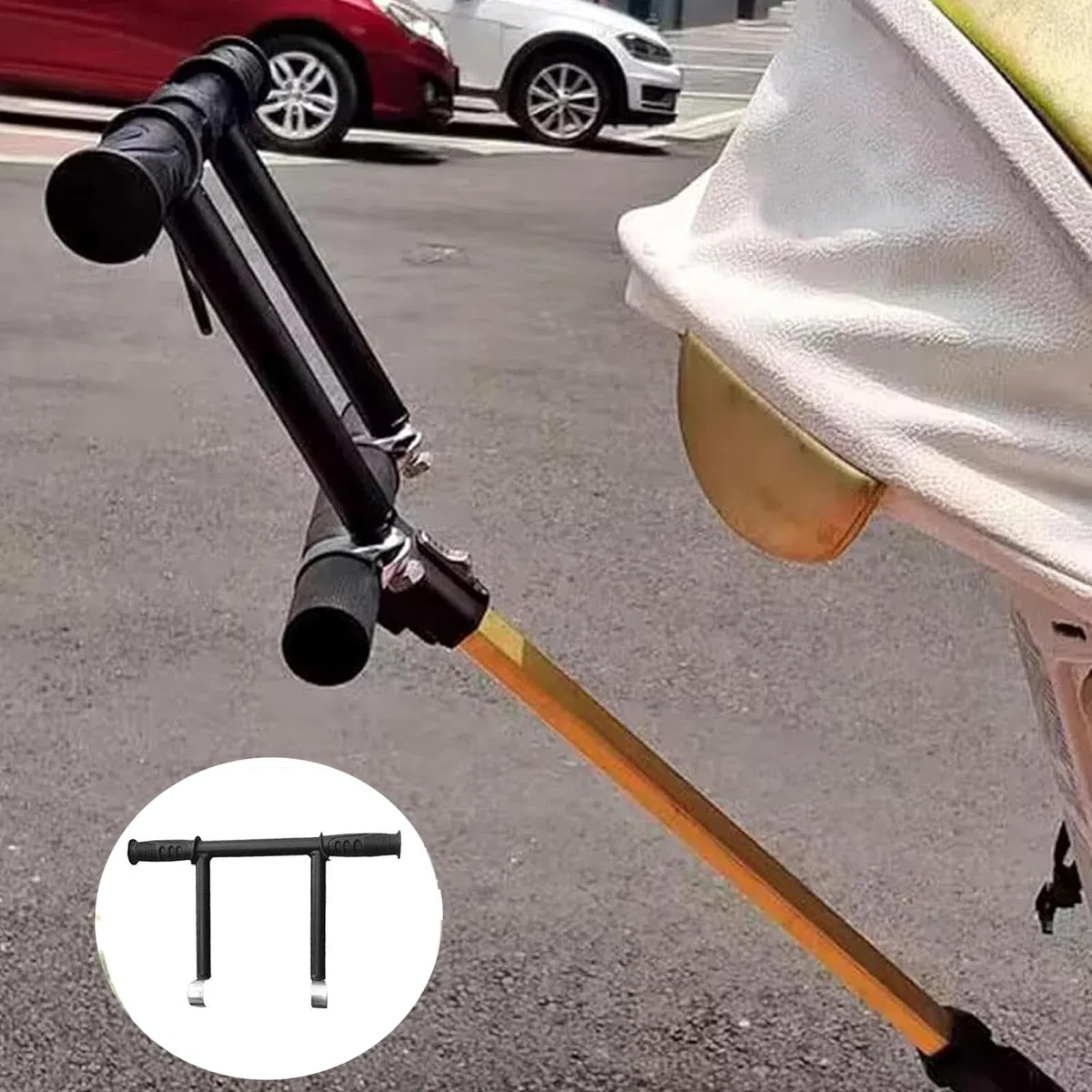 Barra di estensione della maniglia del passeggino, bracciolo di estensione universale per passeggino per carrello, Estensione del manubrio, per carrello, carrozzina, accessori