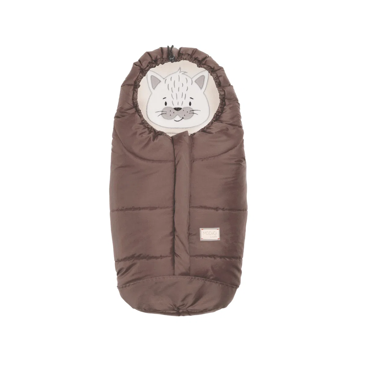 Nuvita 9205 Ovetto Cuccioli | Sacco Universale per Seggiolini Auto con Animaletti | Perfetto per Bambini da 0 a 6 Mesi (80 cm) | Resistente al Freddo fino a -10°C | Caffè