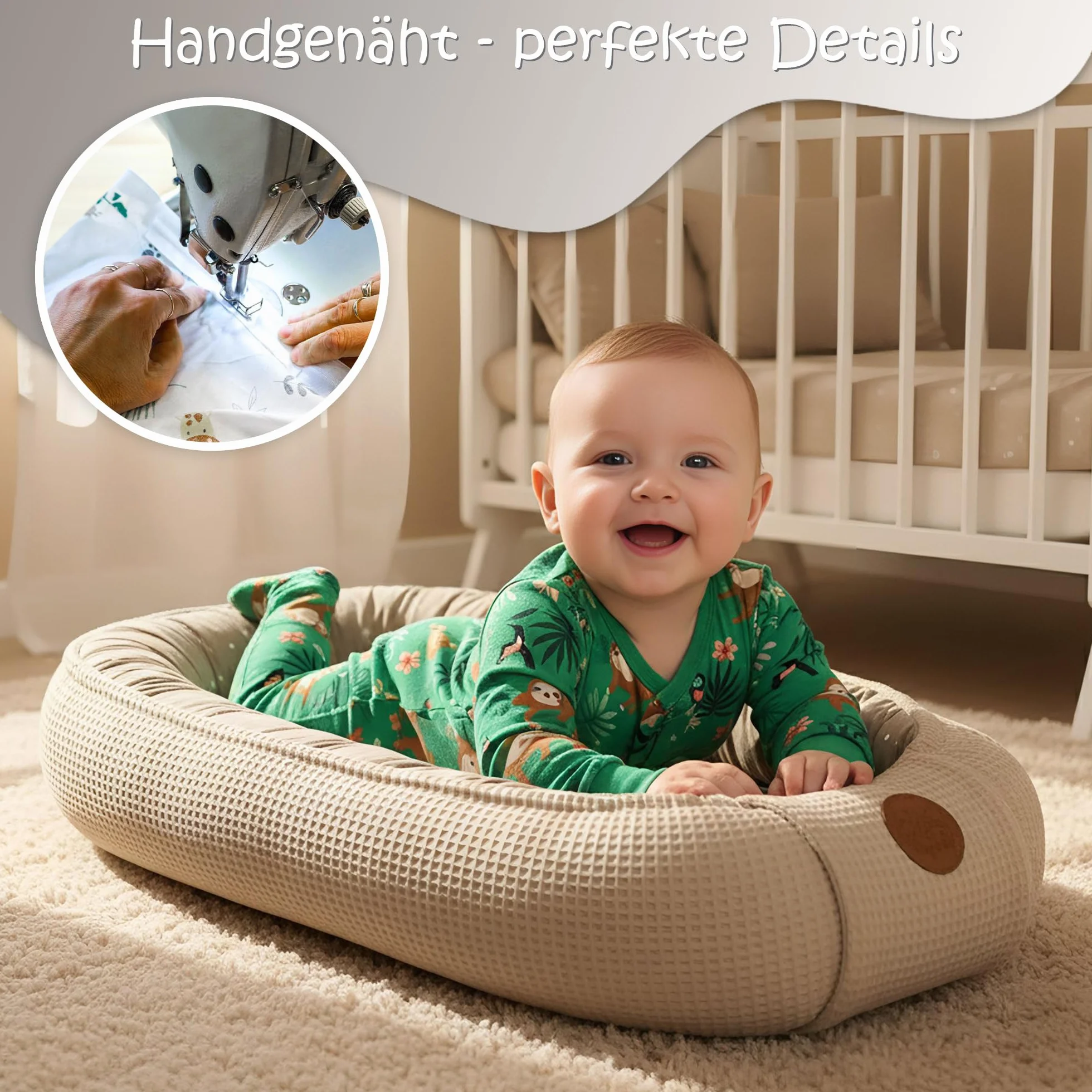 Riduttore lettino neonato 50x90cm nido baby nest antisoffoco culla pod Giraffe