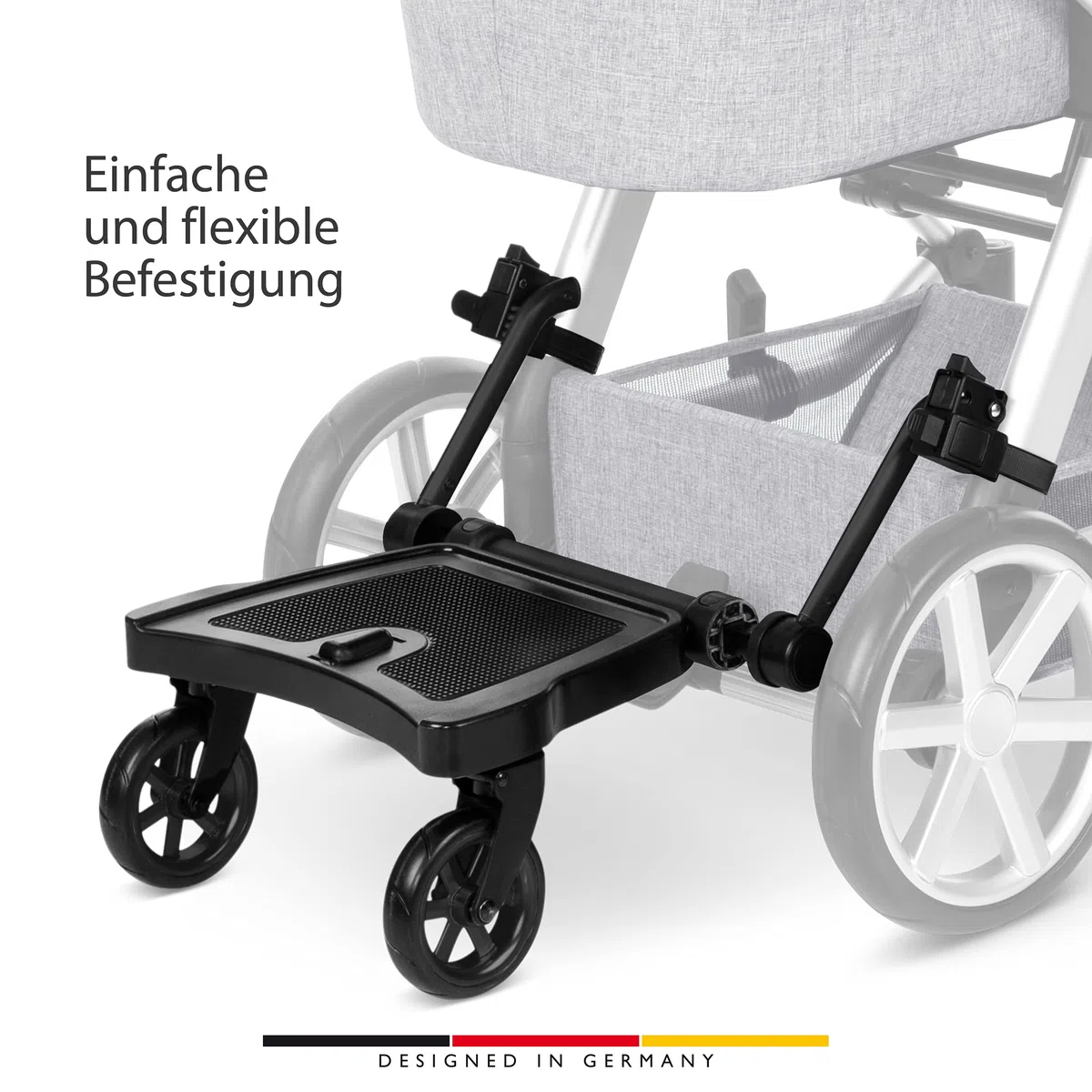 Kiddie Ride On 2 ABC Design - per passeggini - fino a 20 kg - Colore: nero