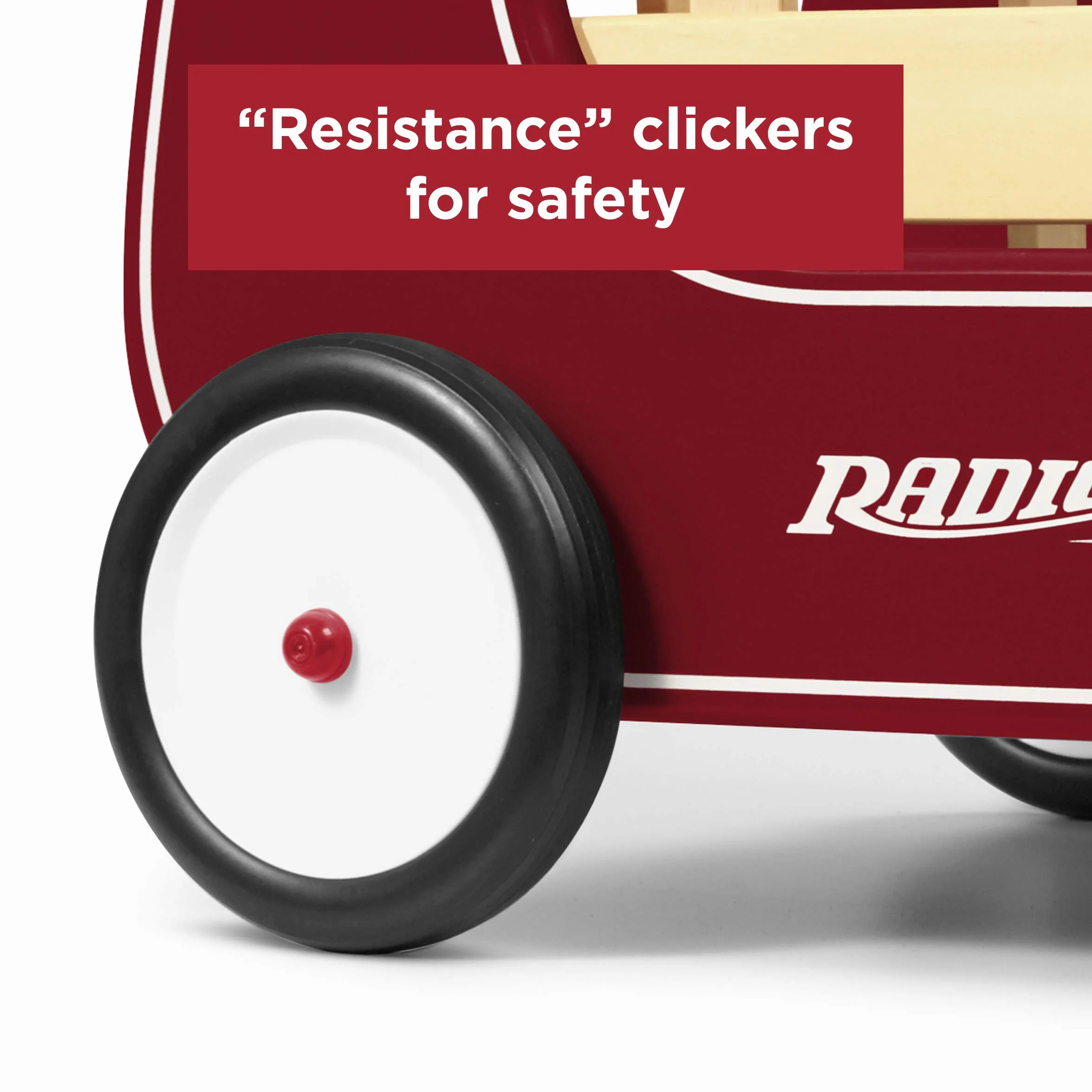 Radio Flyer Classic Walker Wagon, Carretto Giocattolo in Legno per Passare da Seduti a in Piedi per Bambini da 1 a 4 anni, Rosso