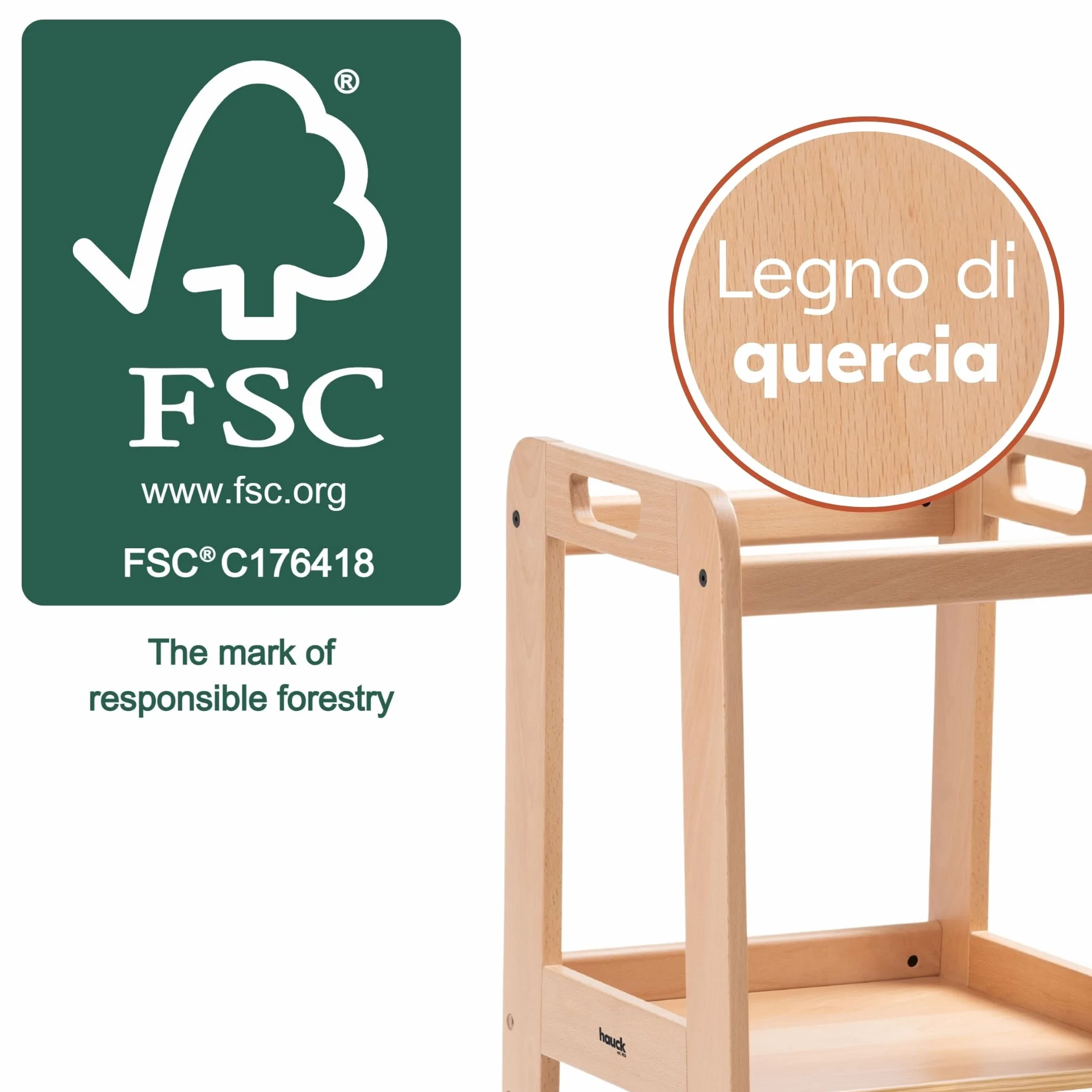 Torre Montessoriana Bambini 1 Anno 40 kg Legno Faggio Regolabile Altezza