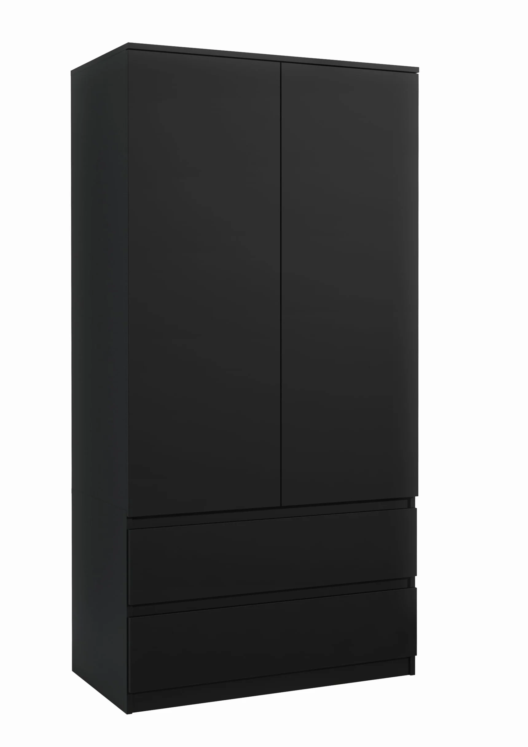 Armadio con Cassetti Nero 90x50x180 cm Guardaroba Multifunzionale per Camera da Letto