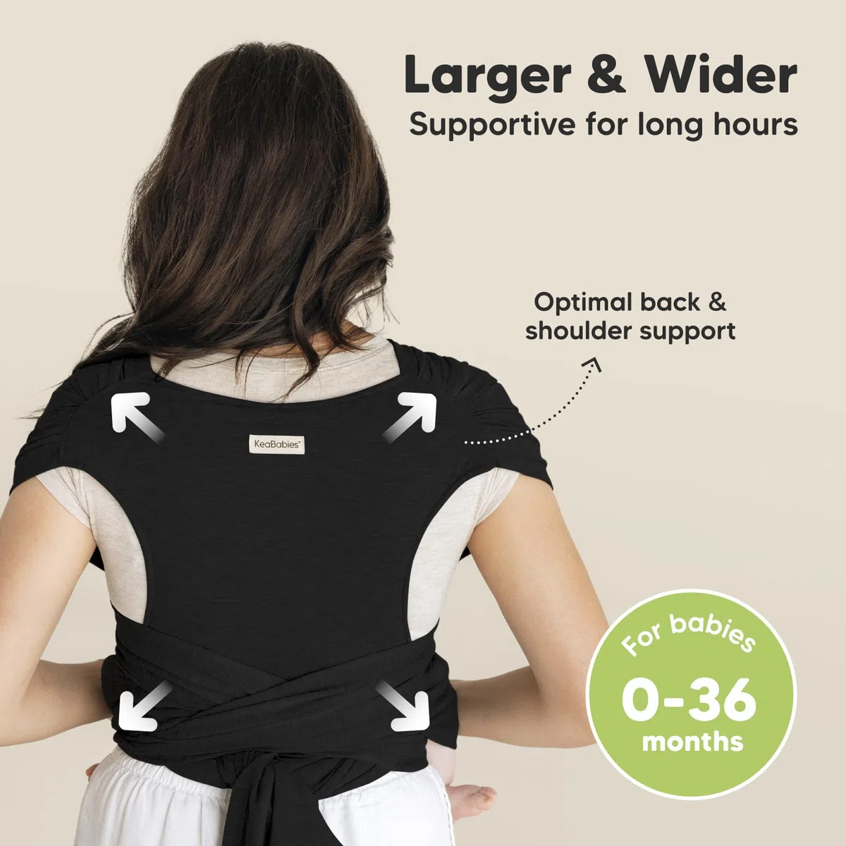 KeaBabies Fascia Porta Bebè D-Lite - Facile Da Trasportare, Fascia Porta Bebè Regolabile, Fascia Porta Bebè Da Neonato A Bambino, Porta Bebè Ad Anello, Fascia Portabebè Ad Anello (Trendy Black)