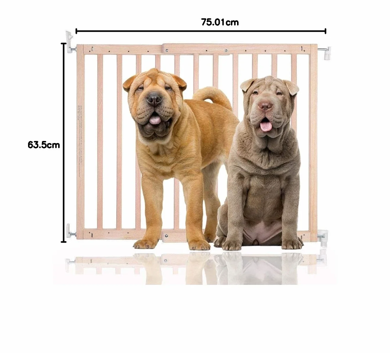 Bettacare Cancelletto per Cani in Legno 63,5-105,5cm Naturale Montaggio a Vite