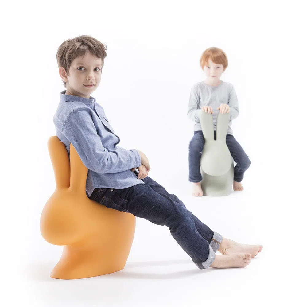 Qeeboo RABBIT CHAIR BABY BRIGHT ORANGE