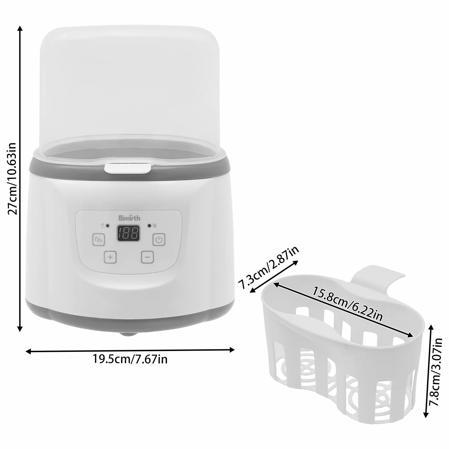 Scaldabiberon Baby 6 in 1, sterilizzatore per biberon con controllo della temperatura, protezione di spegnimento e display a LED, funzione di mantenimento del calore, scongelamento per famiglie,