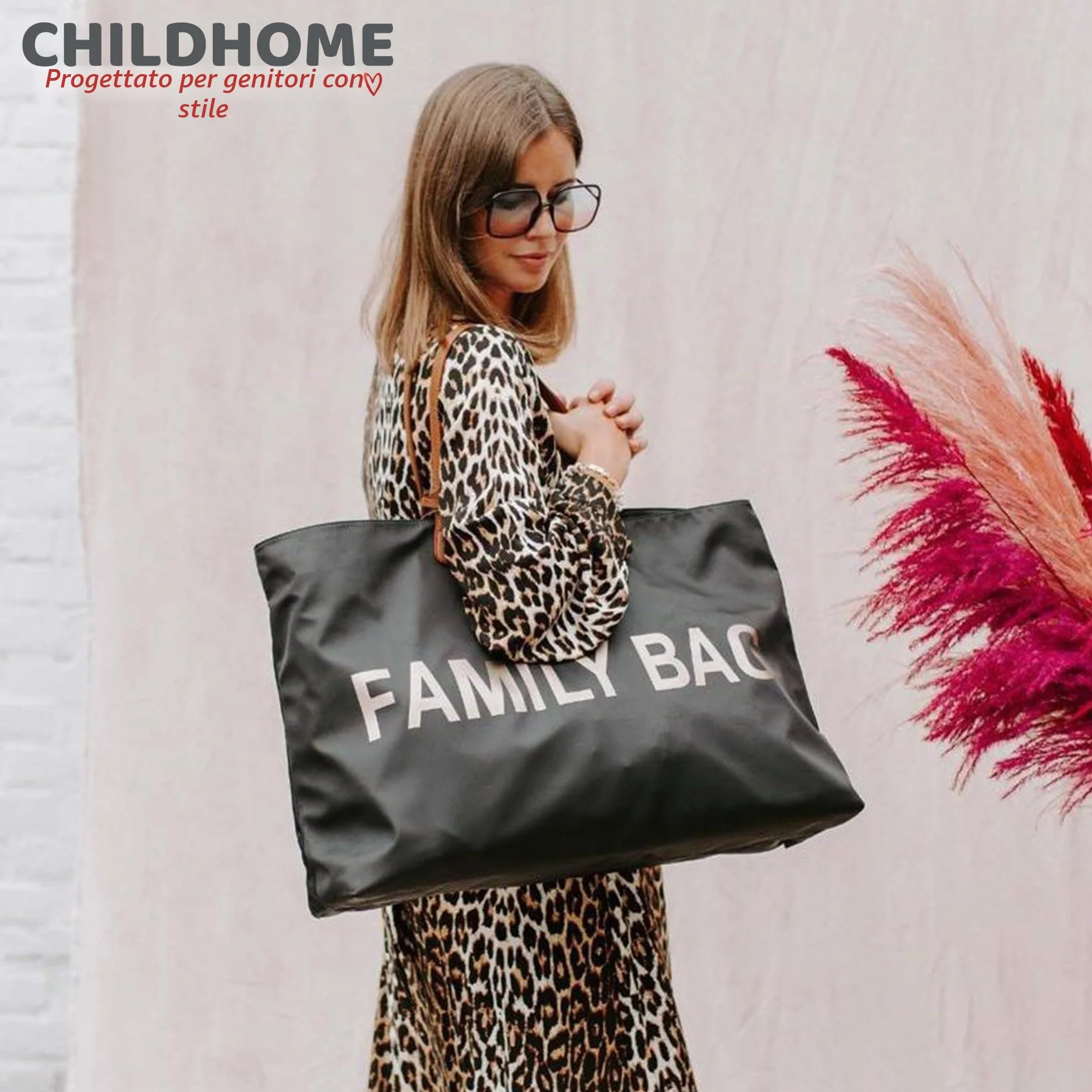 CHILDHOME Family Bag Borsa Fasciatoio Borsa da Viaggio Weekend Grande Capacità Nero e Oro