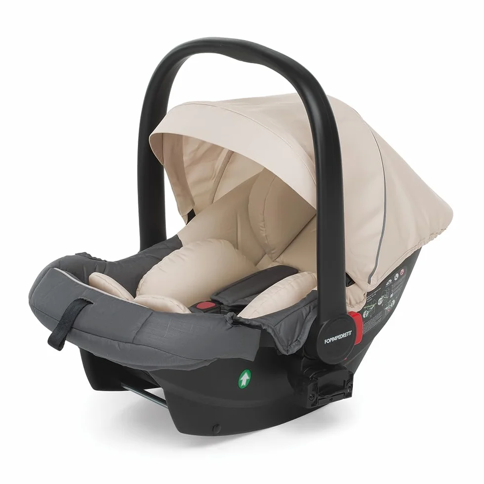 Foppapedretti Trio Supertres I-Size, Sistema Modulare Combinato per Bambini, Navicella Passeggino e Seggiolino Auto, Maniglione Regolabile, ECE R129, Silver