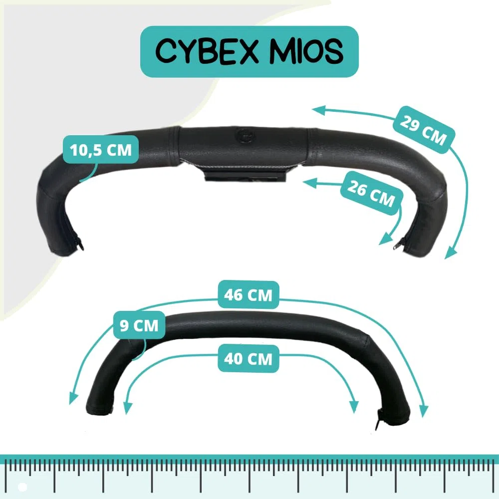 PROTEC TIF | Confezione di custodie in ecopelle compatibili con manubrio e maniglia di CYBEX MIOS