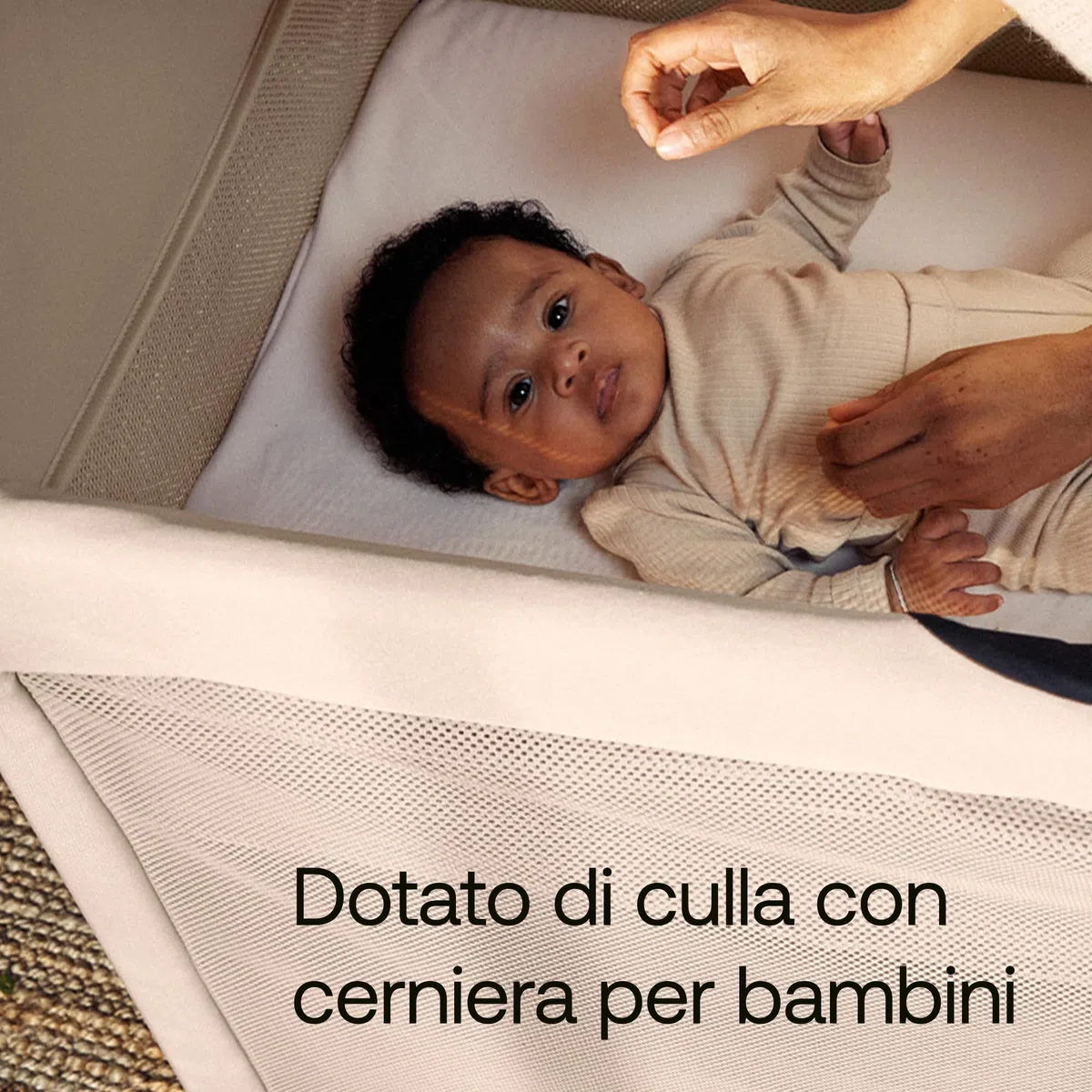 Bugaboo Stardust, 2 in 1: Parco Infantile Pieghevole e Lettino da Viaggio compatto con materasso, si dispiega in 1 Secondo, Borsa per il Trasporto, Da neonati a bambini piccoli, Desert Taupe