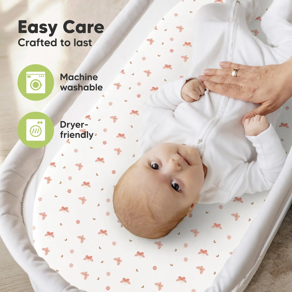 2 confezioni di lenzuola organiche per culla per neonati, per ragazze e ragazzi - 100% lenzuola per materasso per culla in cotone, compatibili con Halo Bassinest Swivel Sleeper, Graco, Baby Delight