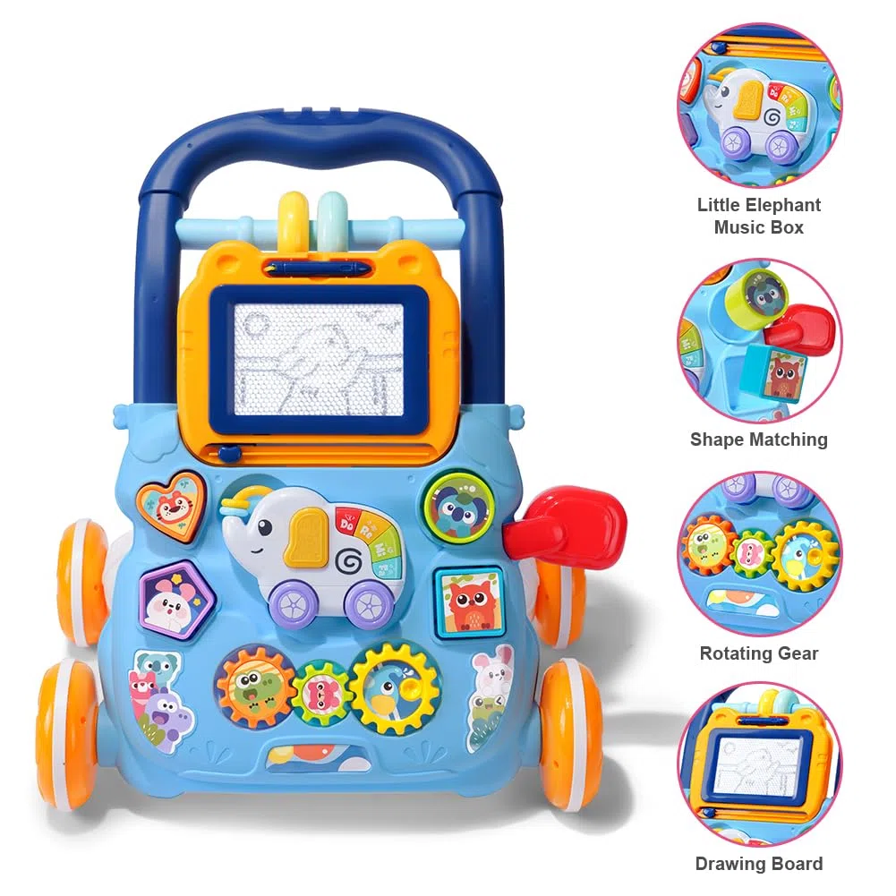 Aolso Primi Passi per Bambini con Lavagna Magnetica, Girello per Imparare a Camminare, Giocattolo 6+ Mesi