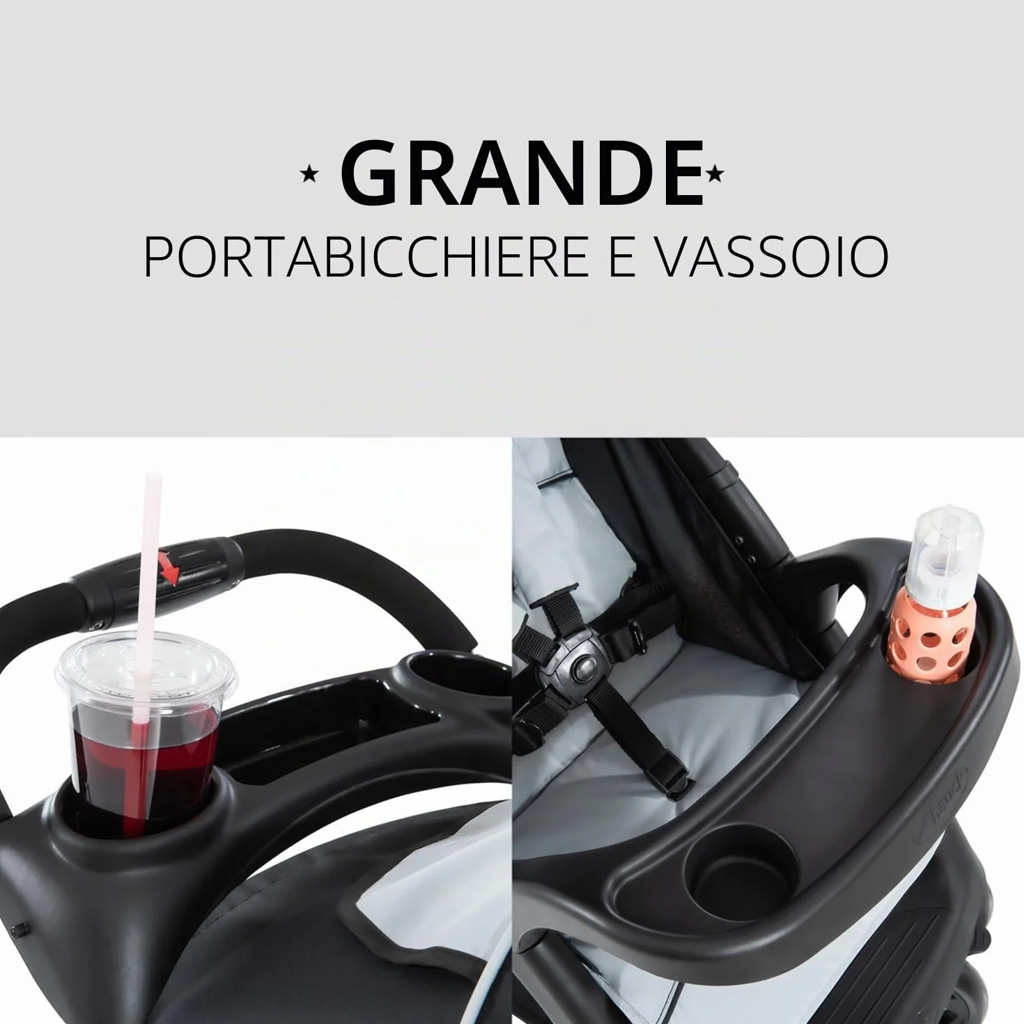 Hauk Passeggino Shopper Neo 2 Compatto dalla Nascita fino a 22 kg Pieghevole Nero, Argento