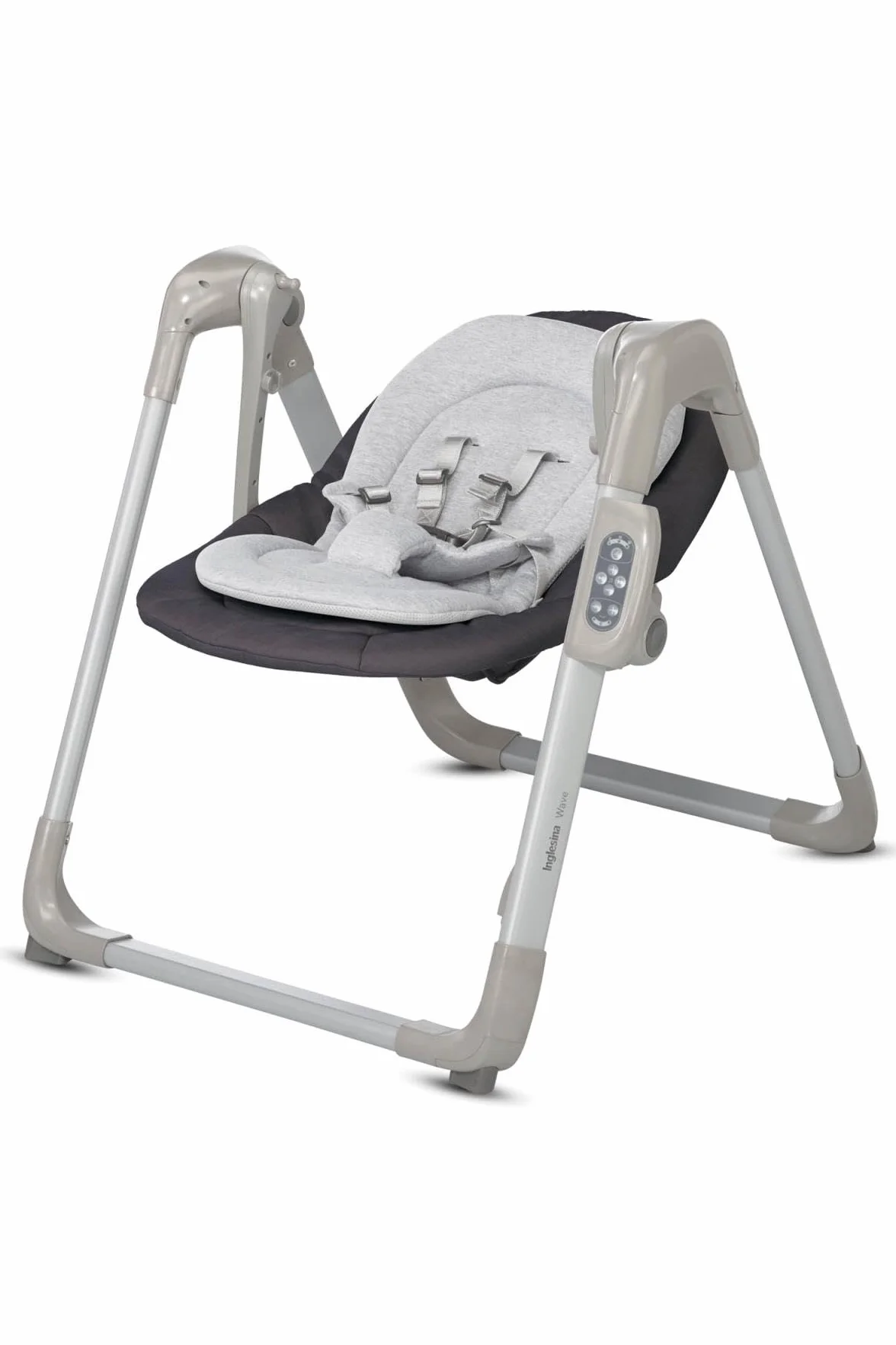 Inglesina Wave Altalena, Pepper, Dondolo con Regolazione per il Comfort, 12 Melodie, Stimolazione Sensoriale, Connettività per Musica da Telefono