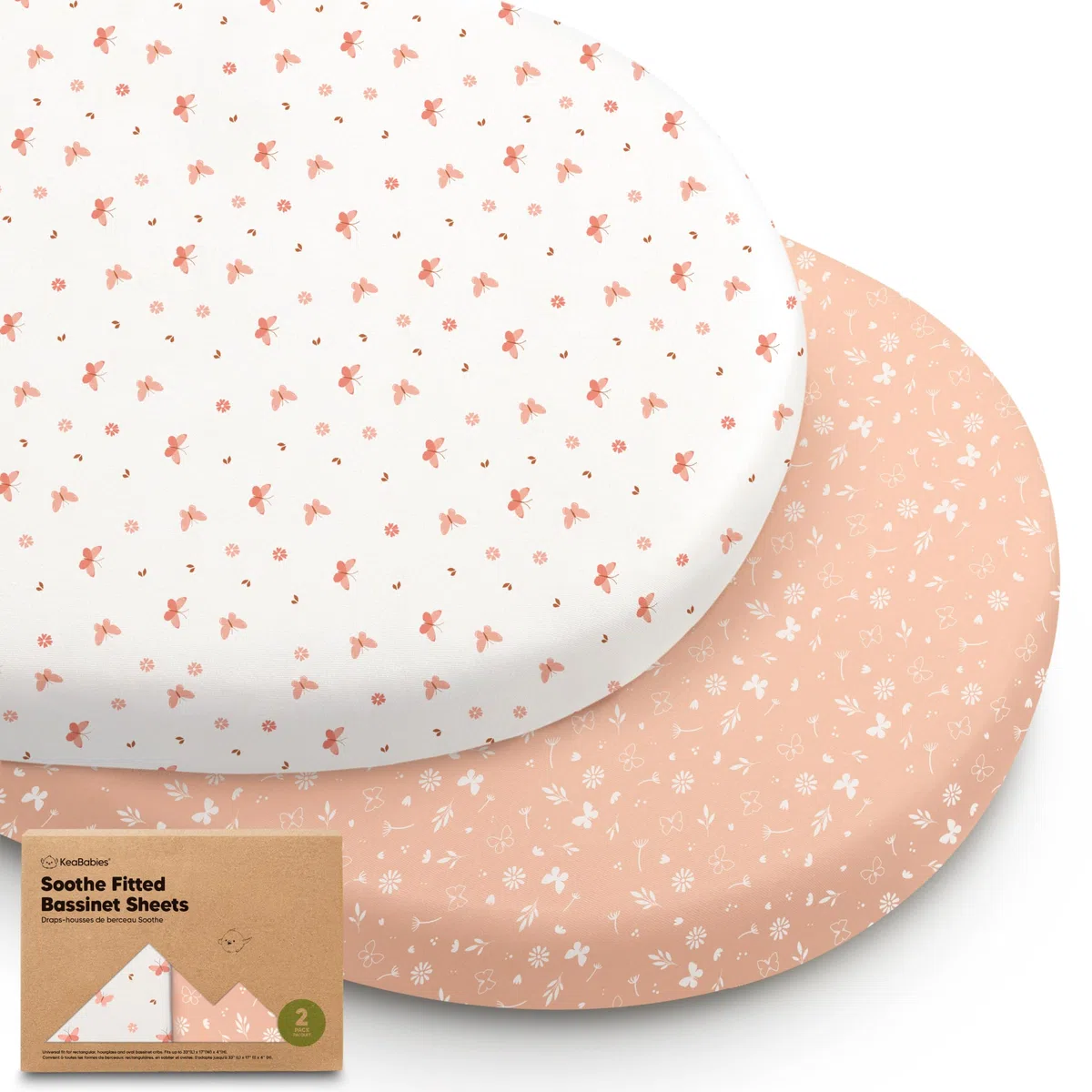 2 confezioni di lenzuola organiche per culla per neonati, per ragazze e ragazzi - 100% lenzuola per materasso per culla in cotone, compatibili con Halo Bassinest Swivel Sleeper, Graco, Baby Delight