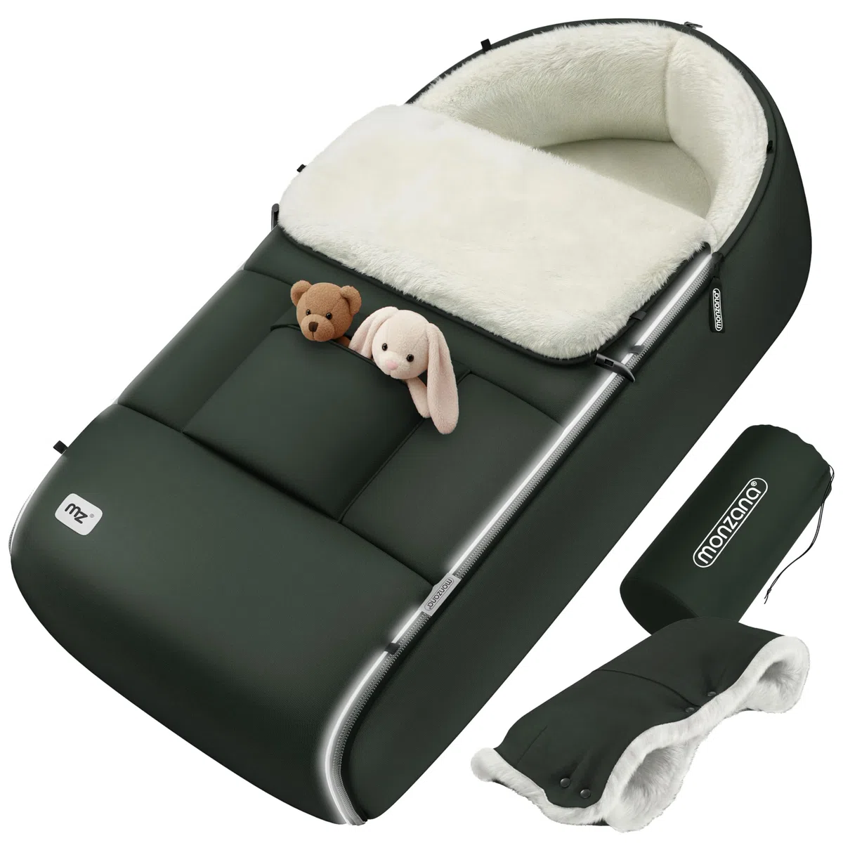 MONZANA® Sacco Nanna Passeggino Invernale Copertina Termica Neonato Accessori Coprigambe Termico Ovetto Bambini Coperta Calda Scaldamani Fasciatoio