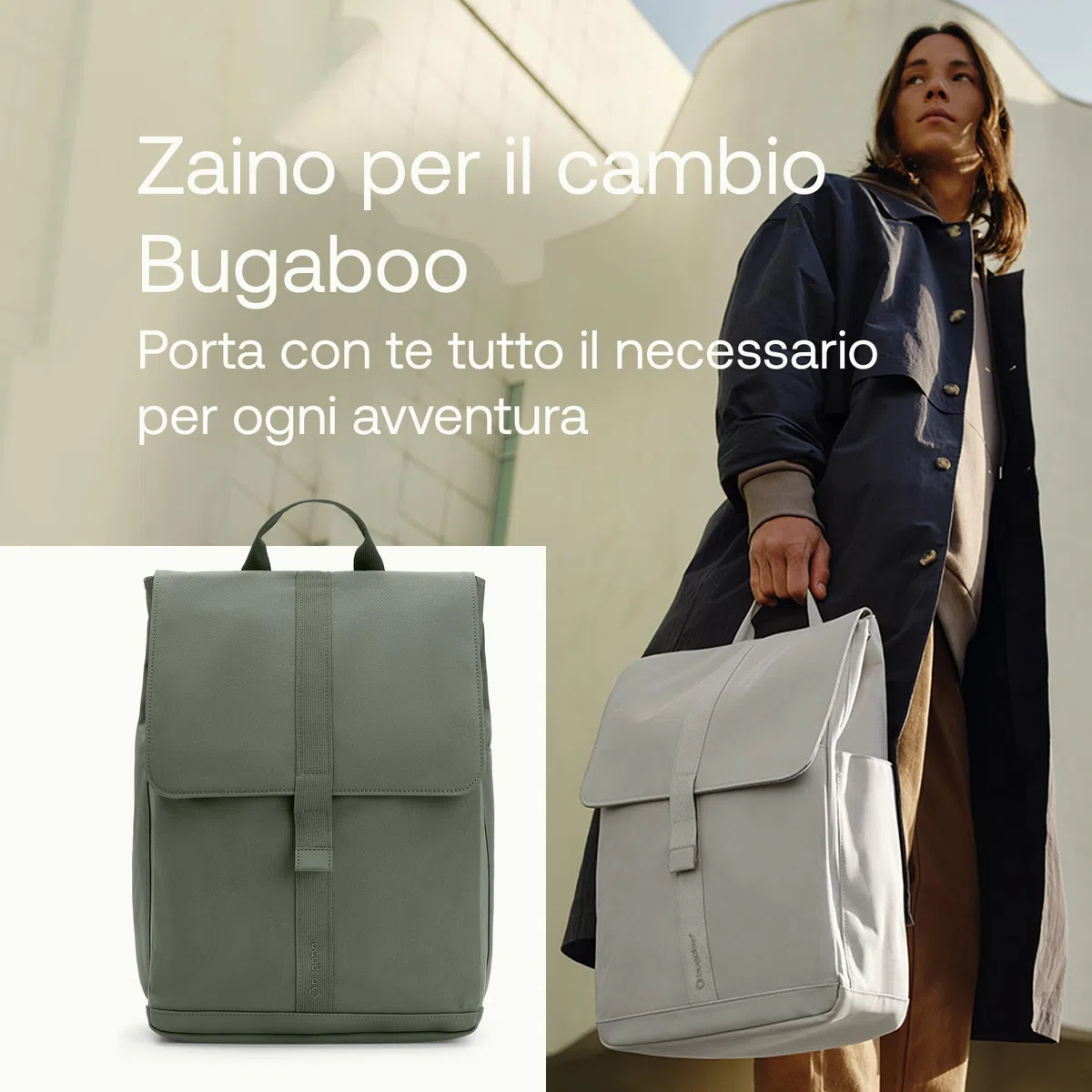 Bugaboo Zaino Fasciatoio, Borsa per il Cambio Sostenibile con Materiali Riciclati, Resistente all'Acqua, Facile da Pulire, Include Materassino per il Cambio e Portabottiglie Termico, Forest Green