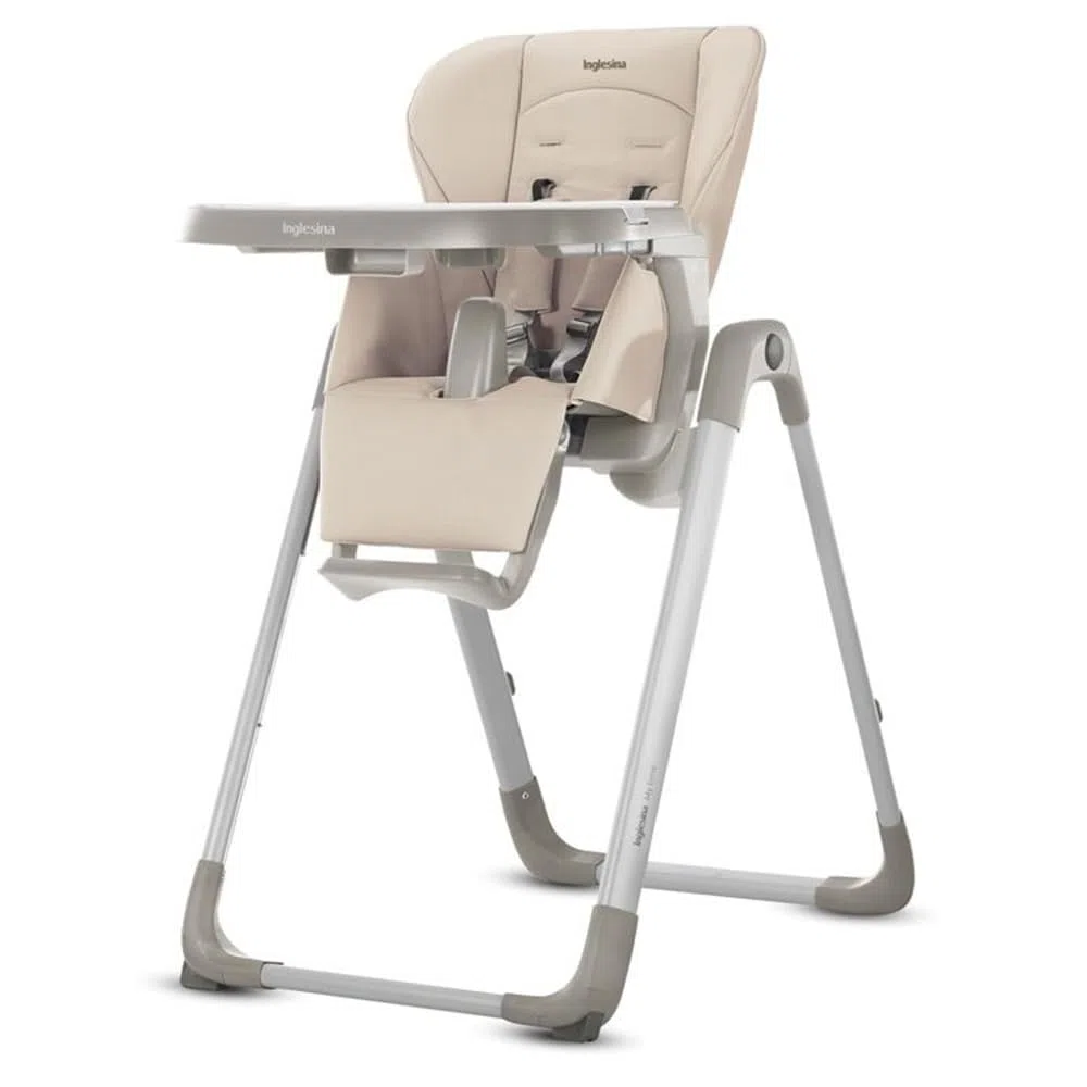 Inglesina My Time Seggiolone Pappa, Butter, Reclinabile dalla Nascita ai 36 Mesi, Pieghevole, Design Moderno, Comfort e Igiene Massimi