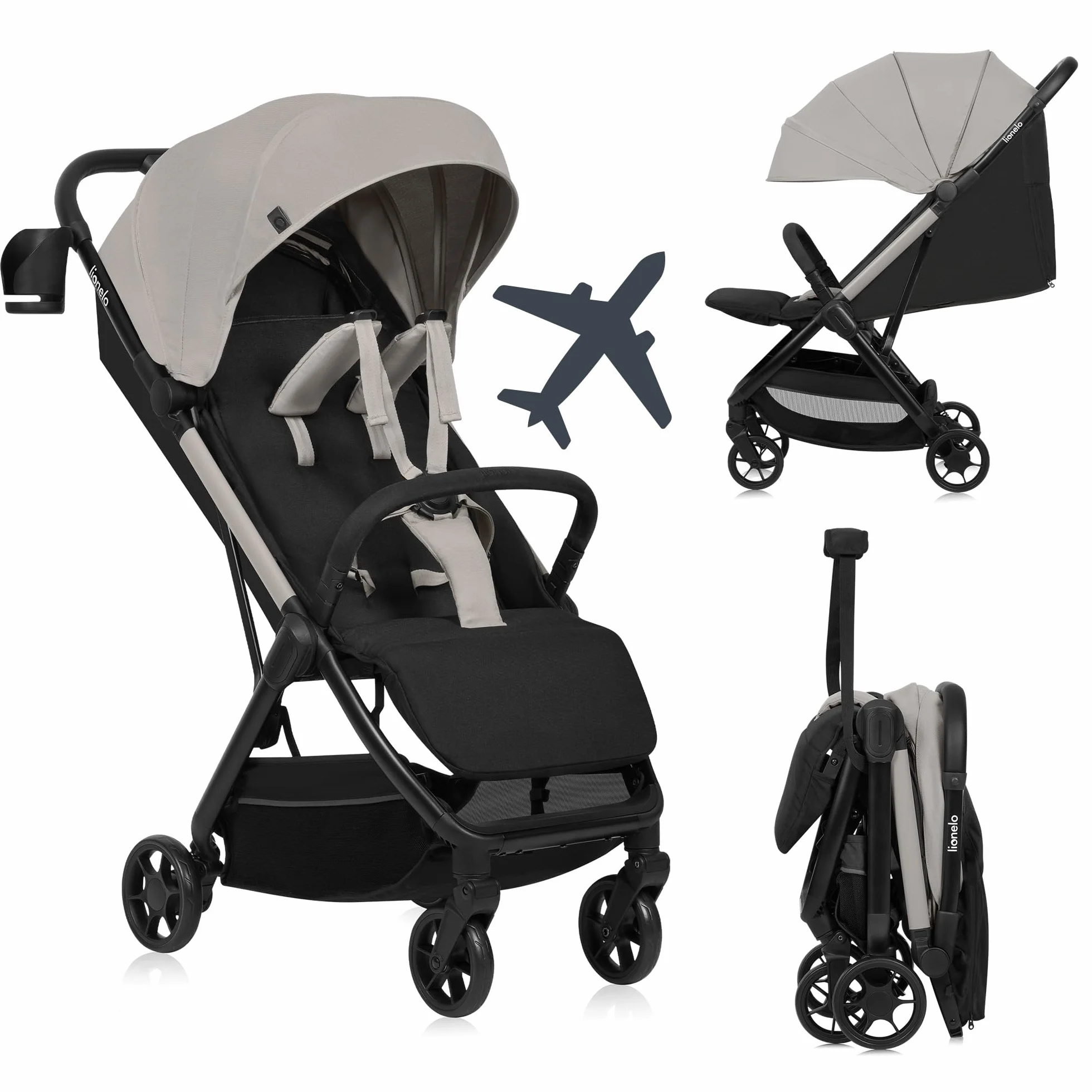 LIONELO Julie Air Passeggino Pieghevole Fino a 22 kg Ruote Girevoli 360° UPF50+