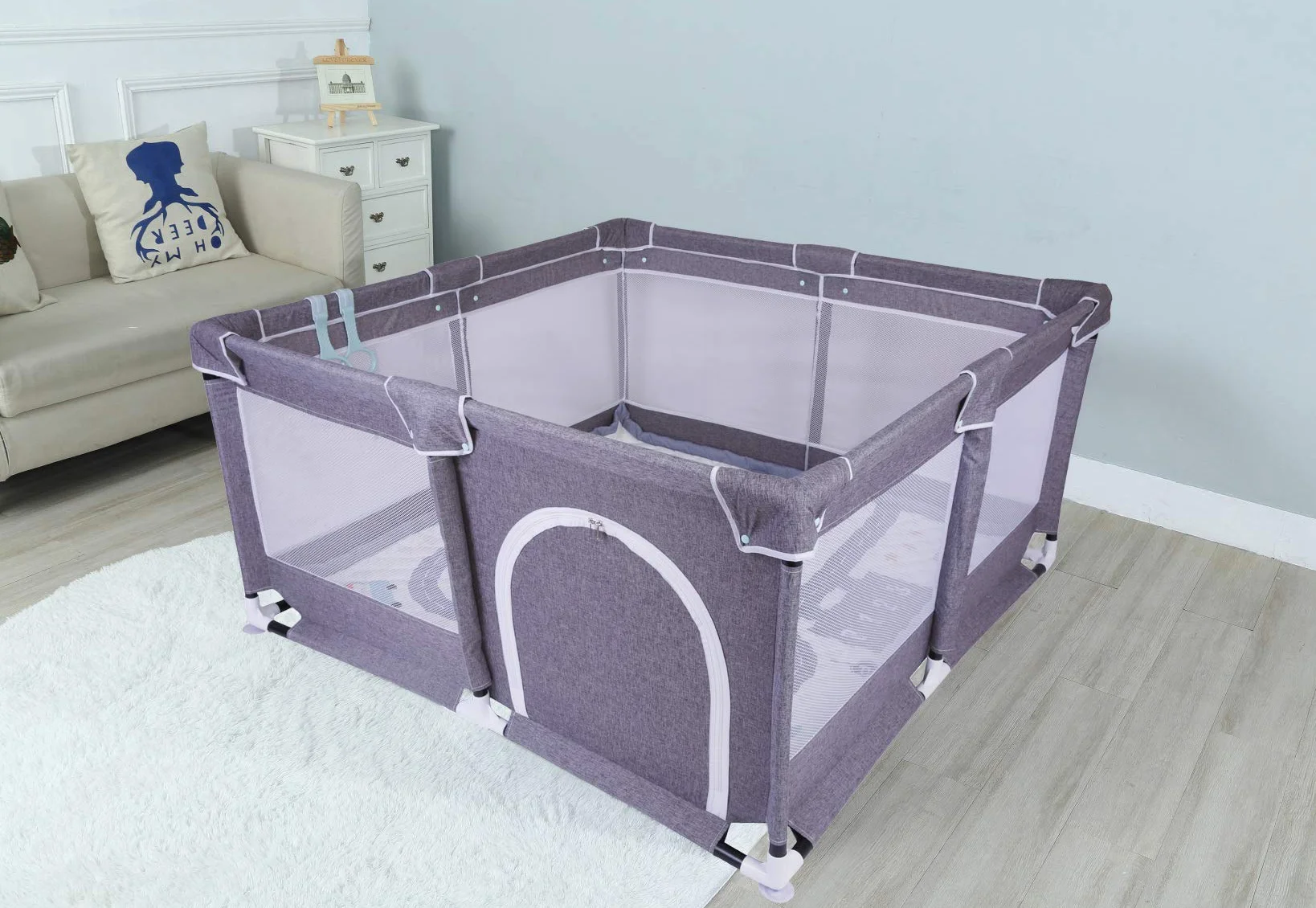 Star Ibaby Box Bambini Pieghevole, Lettino Neonato da Viaggio Morbido, Lettino da Campeggio per Bambini Anti Scivolo, Lettino Neonato Portatile Sicuro e Antiribaltamento, Facile da Piegare/Assemblare