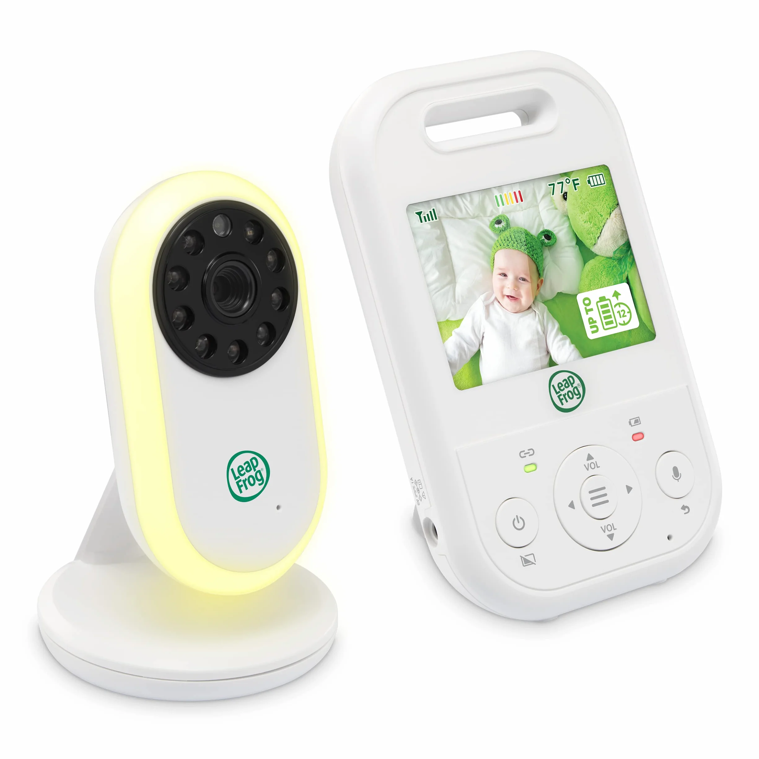 LeapFrog LF2423 Baby Monitor with Night Light Camera, 2600mAh Smart Baby Surveillance Camera with 2.8" IPS Screen, Night Vision, Temperature Monitoring, Two-Way Communication