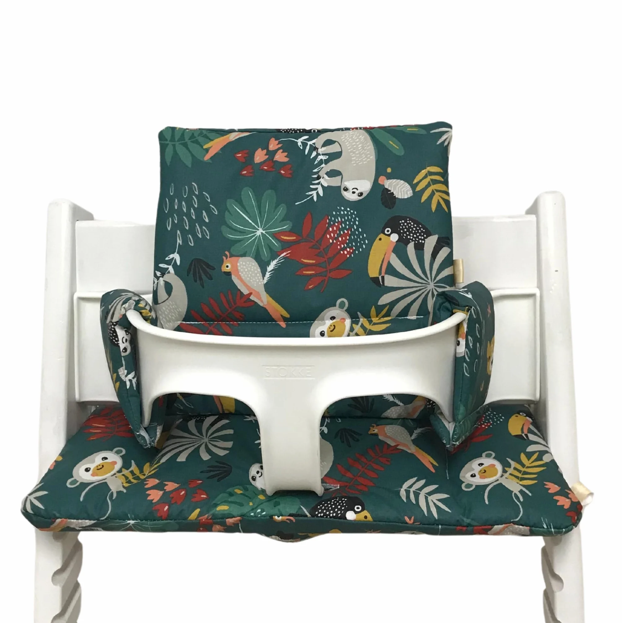 Cuscini per Seggiolone Tripp Trapp Stokke, rivestimento laminato, giungla turchese