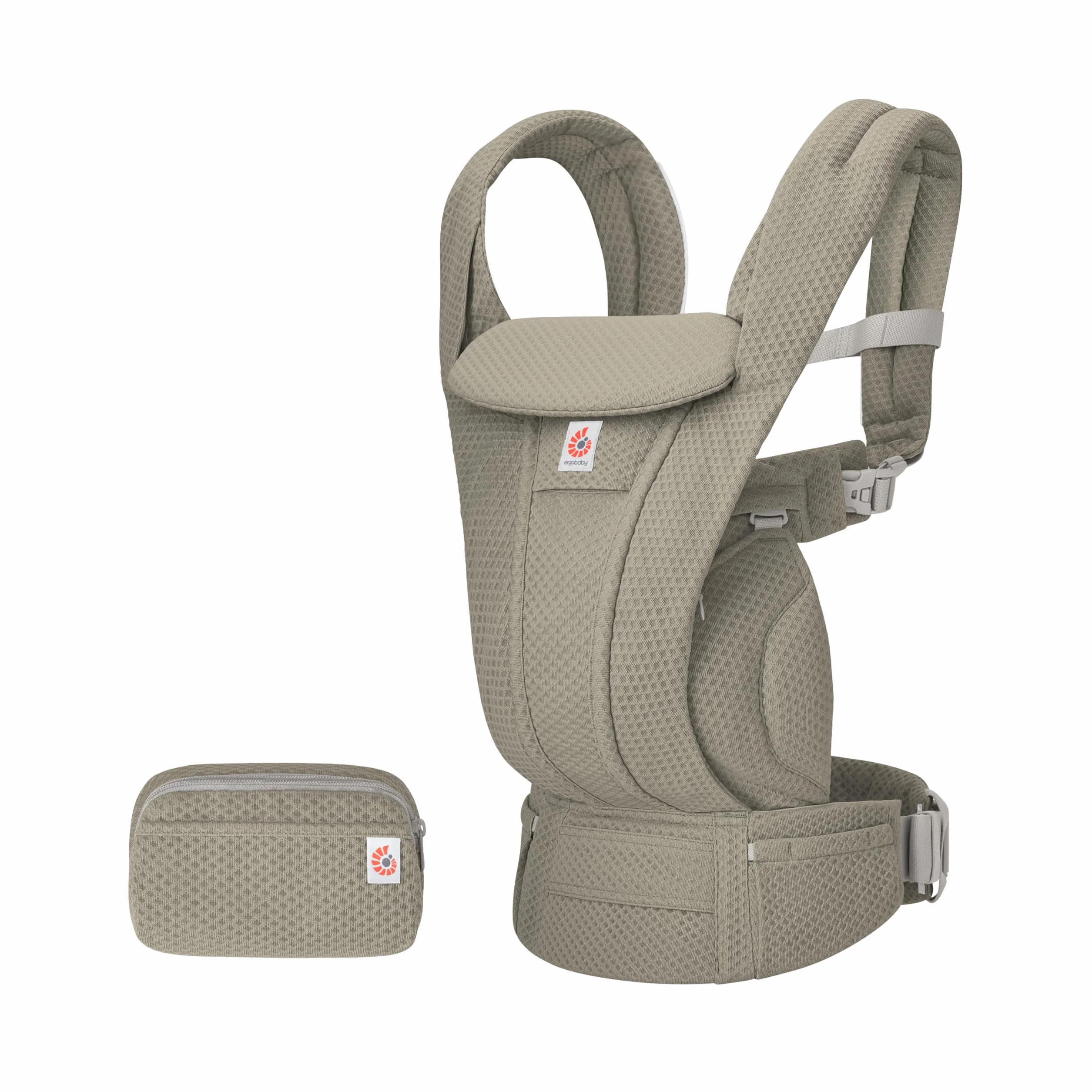 Ergobaby Omni Deluxe - Marsupio ergonomico a 4 posizioni in rete per neonati fino a 20 kg, sistema da viaggio, colore: verde oliva