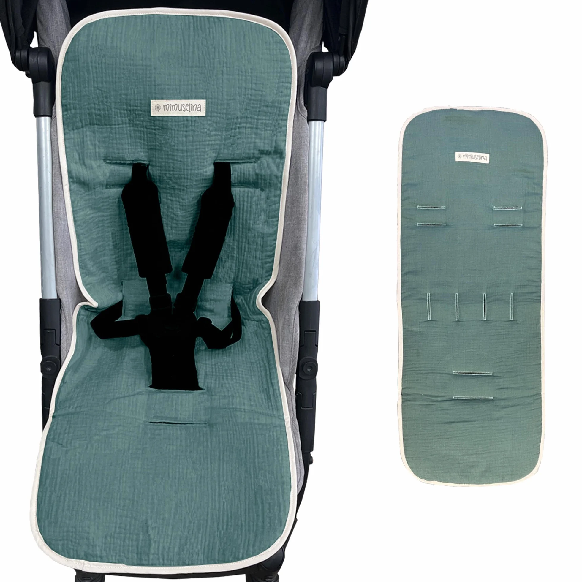 MIMUSELINA Materassino Passeggino Universale 100% Cotone OEKO-TEX 34×84 cm Traspirante Lavabile