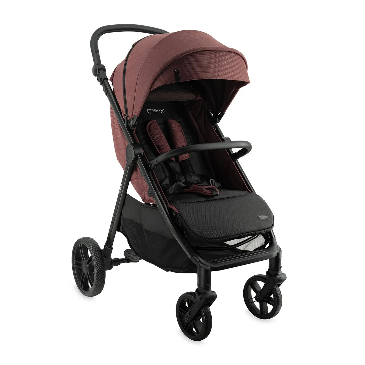 Il passeggino MoMi CLARA a partire da 6 mesi, fino a 22 kg di peso corporeo, cinture di sicurezza a 5 punti, coprigambe, portabicchieri, cestino per la spesa, borsa, zanzariera, telo parapioggia