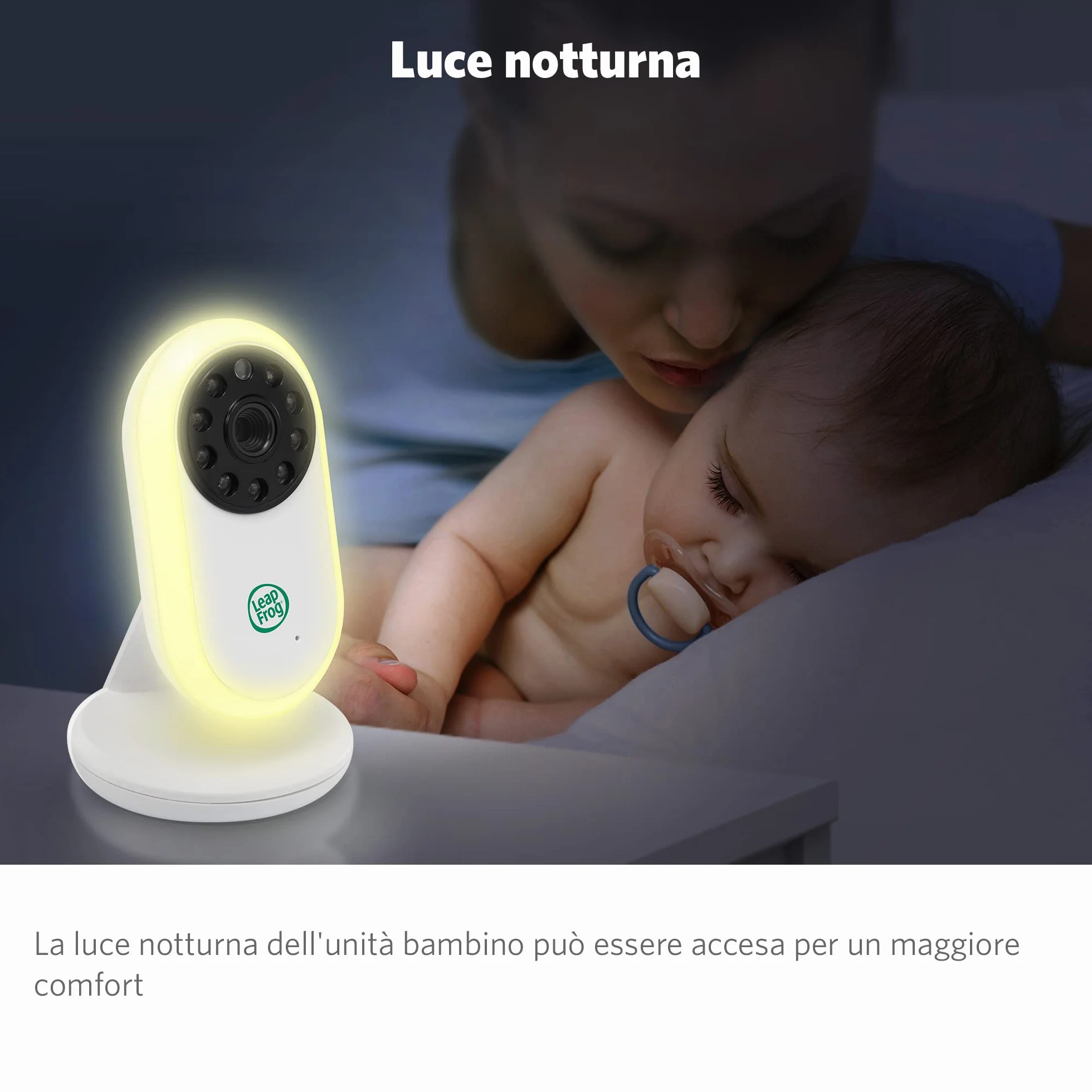 LeapFrog LF2423 Baby Monitor with Night Light Camera, 2600mAh Smart Baby Surveillance Camera with 2.8" IPS Screen, Night Vision, Temperature Monitoring, Two-Way Communication