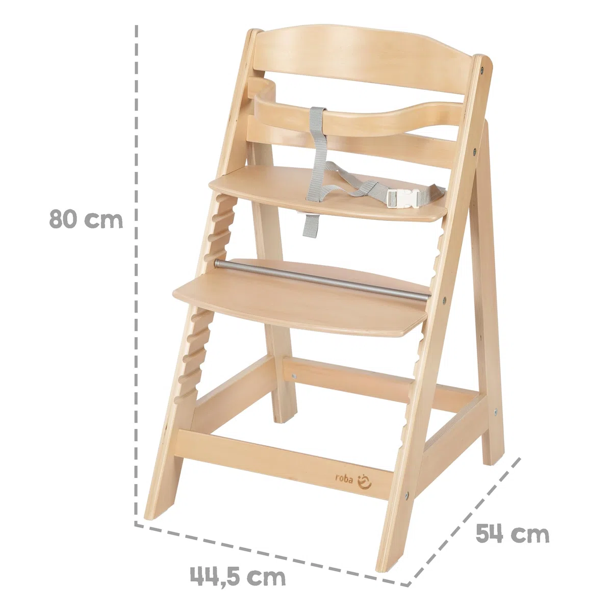 roba Seggiolone Scalabile Sit Up III in Legno Naturale - Altezza Regolabile - da 6 Mesi fino a 50 kg - Seggiolone Resistente con Barra di Sicurezza