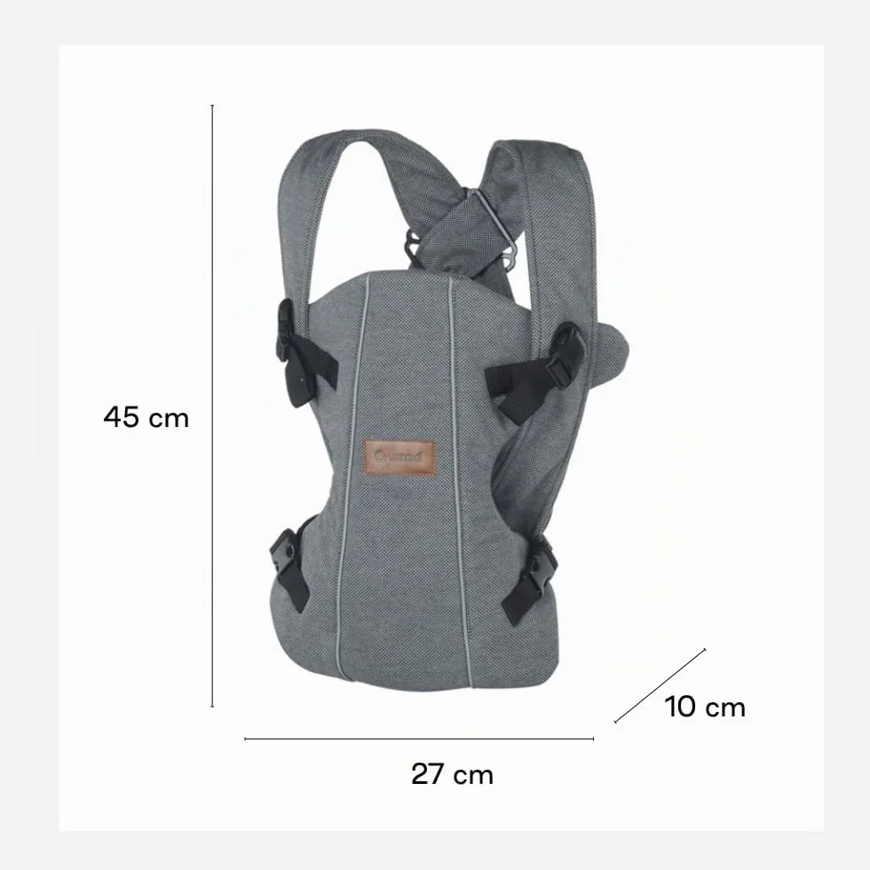 Jané Dual Marsupio Ergonomico Neonato, dalla Nascita (3,5–15 kg), 3 Posizioni, Imbottito e Traspirante, Grigio