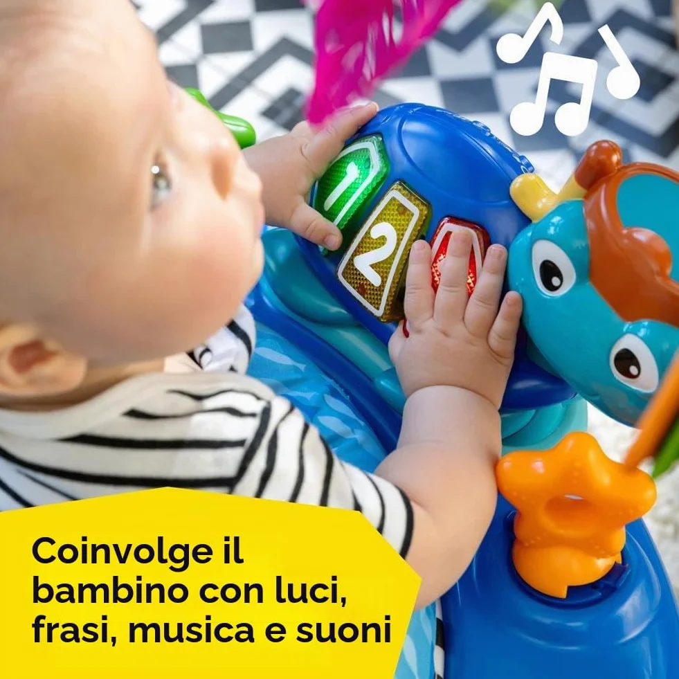 Baby Einstein Neptune's Ocean Discovery Centro Giochi e Attività, 15 Giochi, 3 Lingue, Girello con Musica e Luci, Sedile Girevole 360°, Regolabile, da 6 Mesi