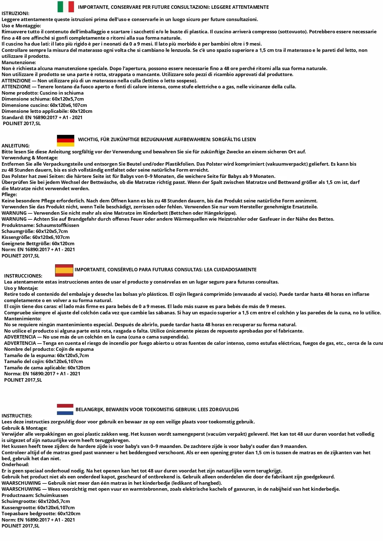 Materasso Lettino da Campeggio-Materasso Lettino 120x60 Bambino-Tappetino neonati-Materasso per Culla,Pieghevole per il Massimo Comfort-OEKO-TEX-Per Brandina da Viaggio-Rivestimento Lavabile.
