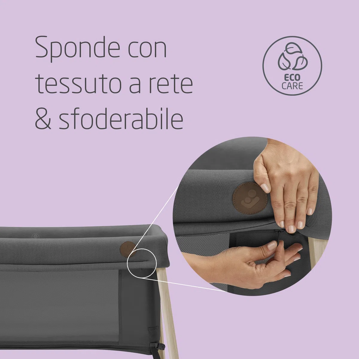 Maxi-Cosi Iris 2 in 1 Culla da Campeggio Neonato, 0-3 anni, fino a 15 kg, Lettino da Viaggio Compatto, 2 Posizioni di Riposo, Leggero, Materassino in Schiuma, Borsa da Viaggio, Beyond Graphite