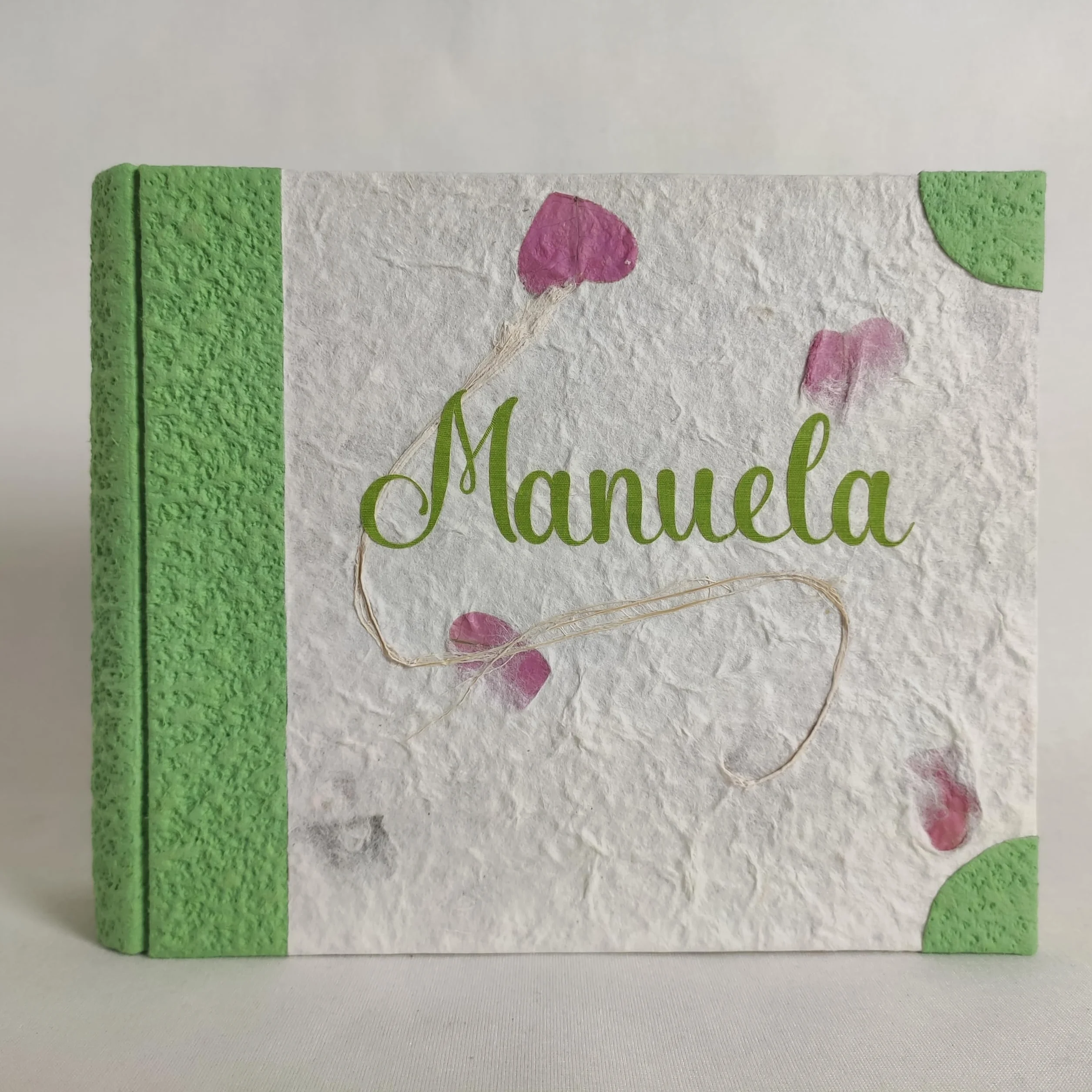 Album fotografico in carta di riso con fiori e petali personalizzabile regalo nascita