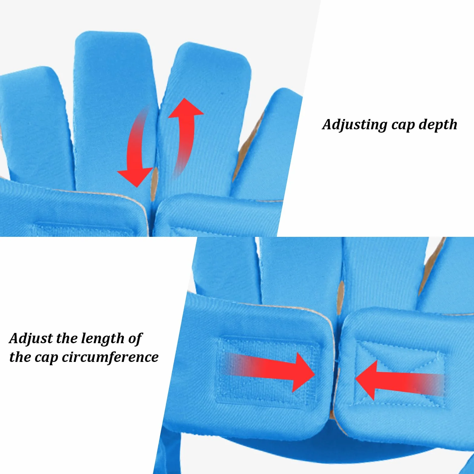 IULONEE Casco Bambino Neonati Cappello di Testa Cotone Regolabile Sicurezza Blu